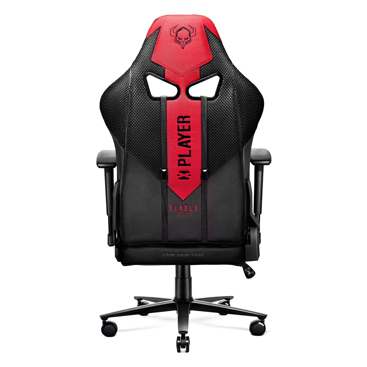 Diablo X-Player Gaming Stuhl Bürostuhl Schreibtischstuhl Stoff 3D Armlehnen Ergonomisches Design Nacken/- Lendenkissen (Frost Black, Normal (L))
