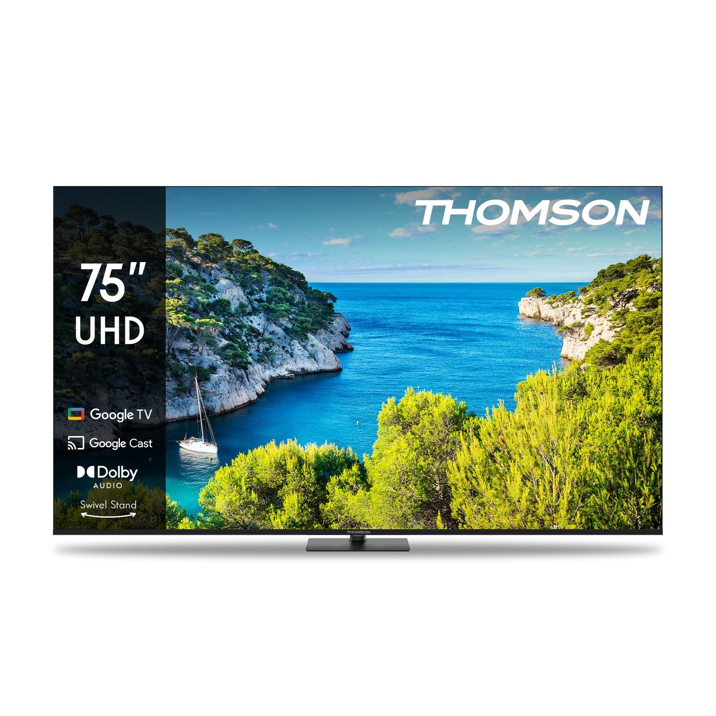THOMSON 55QG6C14 QLED Plus Google Smart TV, Wi-Fi, Dolby Audio, Built-in Front Speaker, Bluetooth 5.1, Triple Tuner (Cable/Satellite/Antenna), HDMI, CI+, A+ Panel
