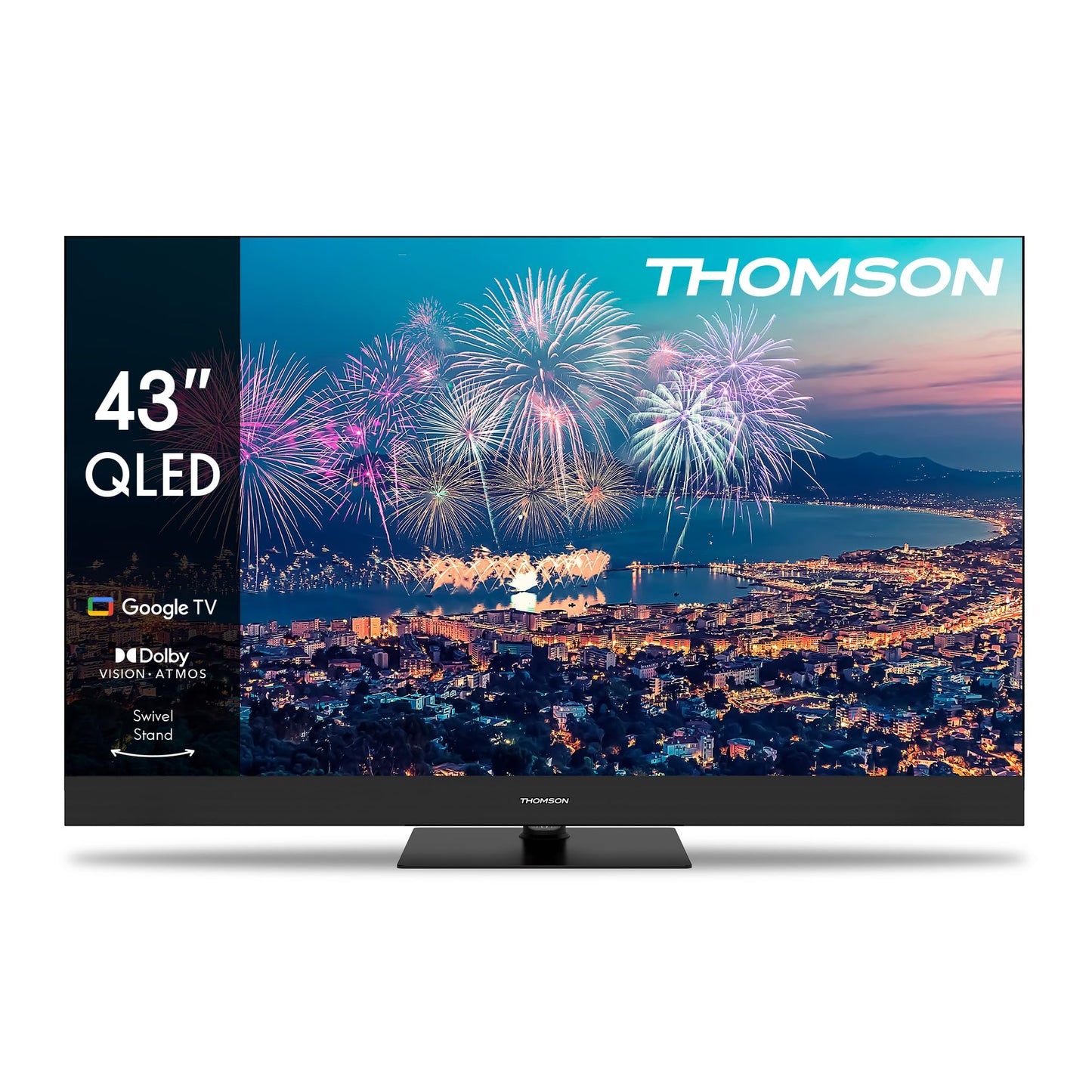 THOMSON 55QG6C14 QLED Plus Google Smart TV, Wi-Fi, Dolby Audio, Built-in Front Speaker, Bluetooth 5.1, Triple Tuner (Cable/Satellite/Antenna), HDMI, CI+, A+ Panel