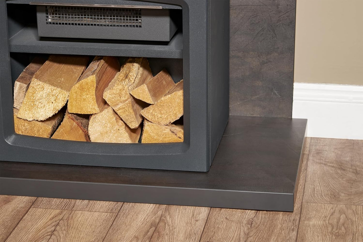 Adam Lunar XL Electric Fireplace with Fan Heater, LED Flame Effect, Electric Fireplace with 0.9/1.8 KW Heat Settings, Heater, Low Noise