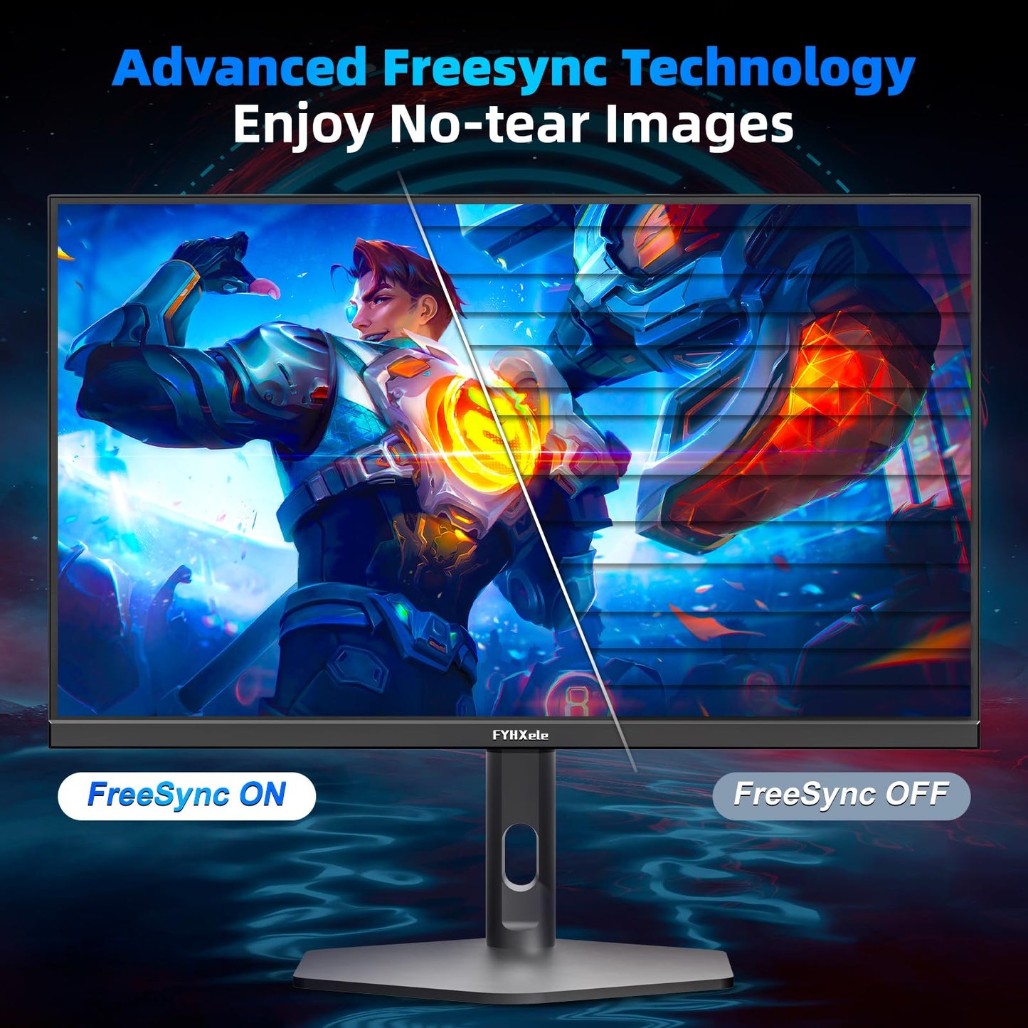 FYHXele Gaming Monitor 24 Inch 180Hz 1080P IPS 1ms MPRT PC Monitor Built-in Speaker Support 144hz/165hz/180hz Freesync Premium Display Eye Care DisplayPort1.4 HDMI2.1 VESA