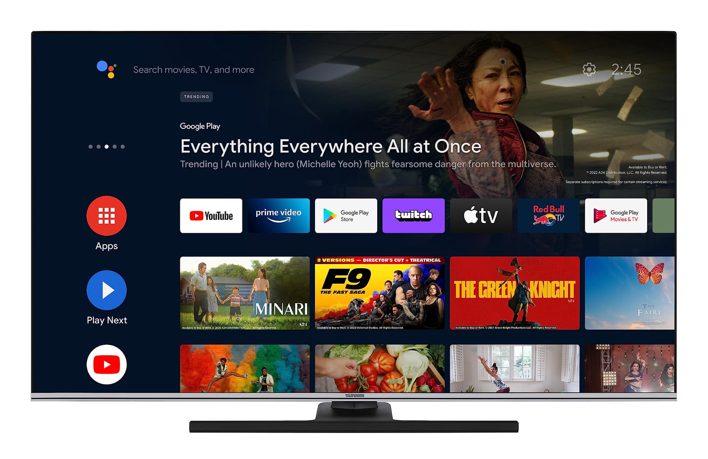 TELEFUNKEN QLED TV 32 Inch TV Full HD Android Smart TV (HDR, Triple Tuner, Bluetooth) QF32AN750S
