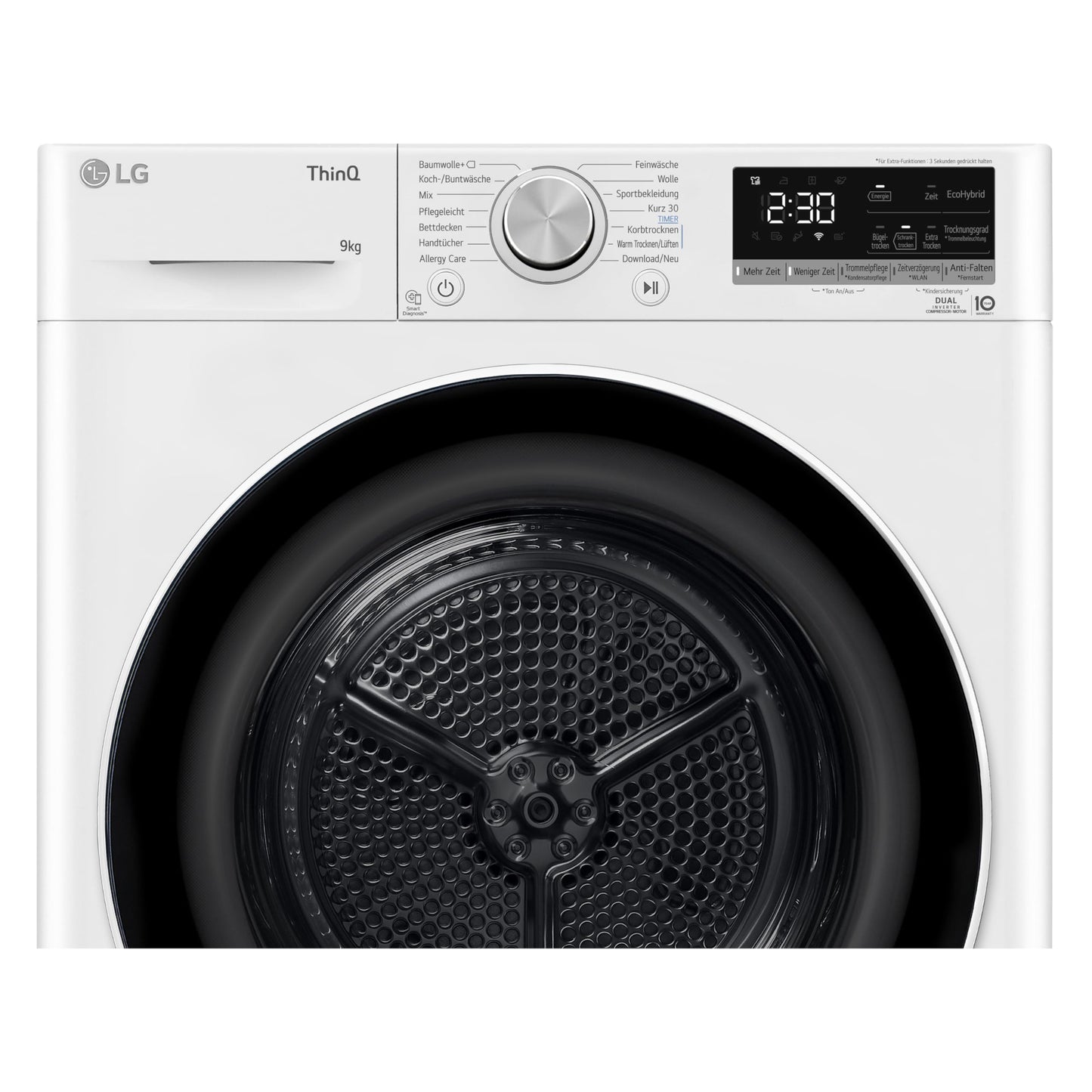 LG RT80V9B, Class A+++, Tumble Dryer 8 kg, Heat Pump Dryer with Short Programme, Dry Sensor, Stainless Steel Drum Material, 60 x 69 x 85 cm, Black