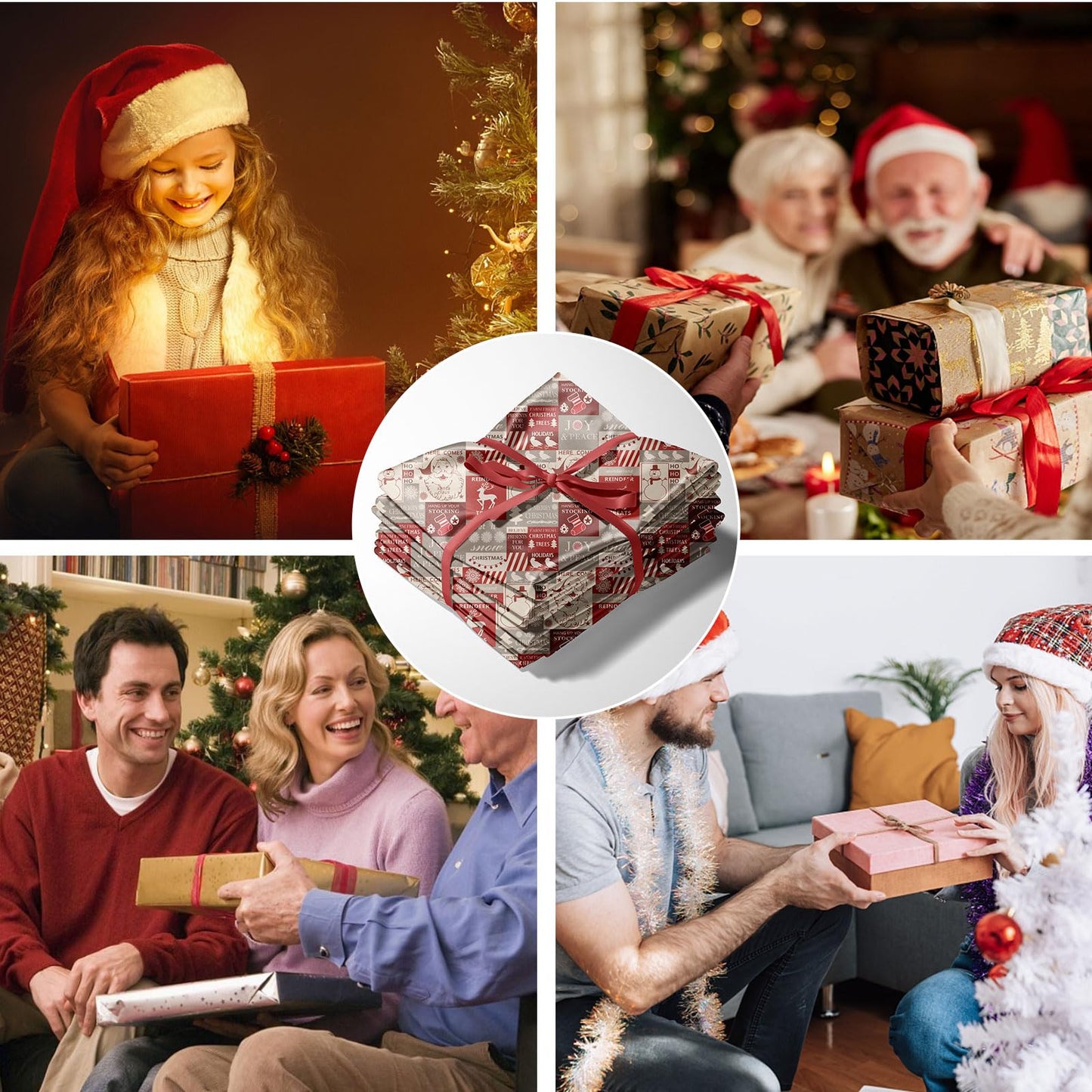 UGZDEA Christmas Bed Linen Set 200 x 200 cm, 3D Christmas Bedding Set with 2 Pillowcases, Santa, Christmas Tree, Deer, Christmas Gift for Teenagers (I, 200 x 200 cm)