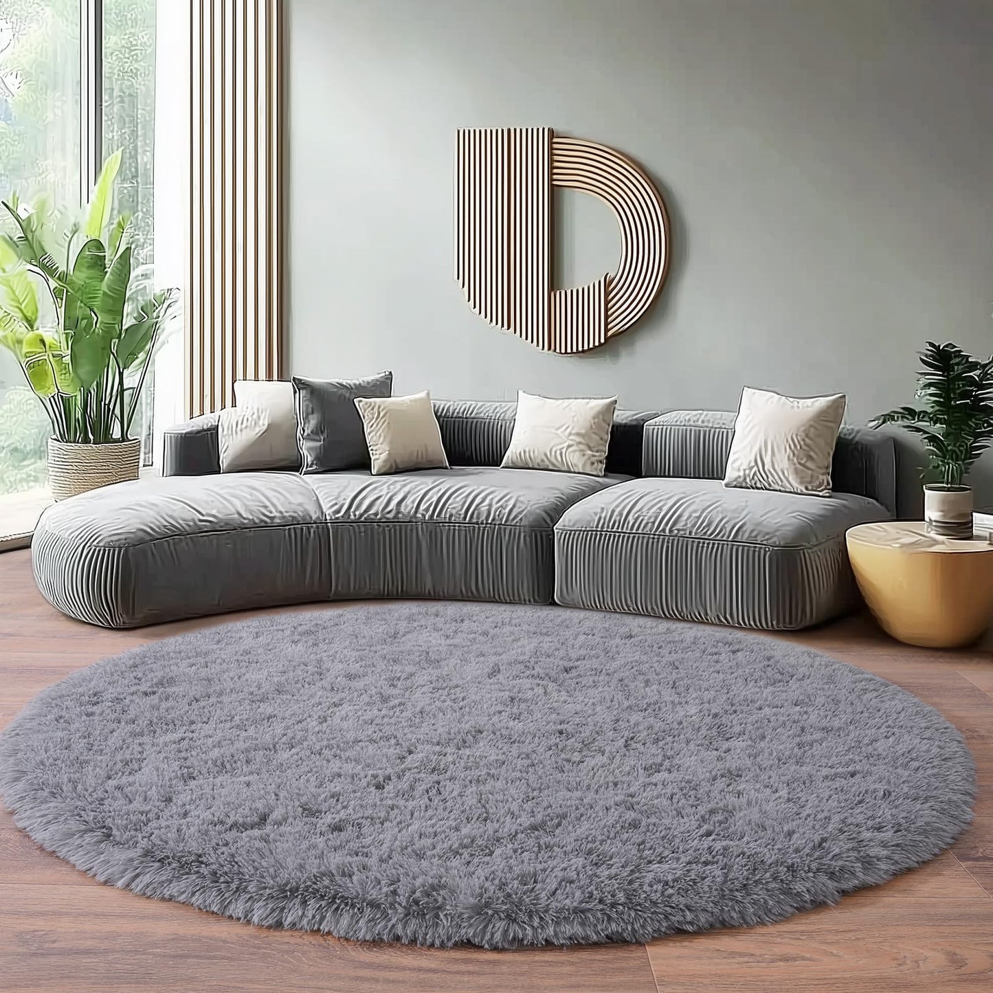 BSGIFT High Pile Rug, Grey, 160 x 230 cm, Shaggy Long Pile Fluffy Rug, Living Room, Modern Living Room Rug, Bed Rug, High-Pile Carpet, Non-Slip for Bedroom, Children's Room