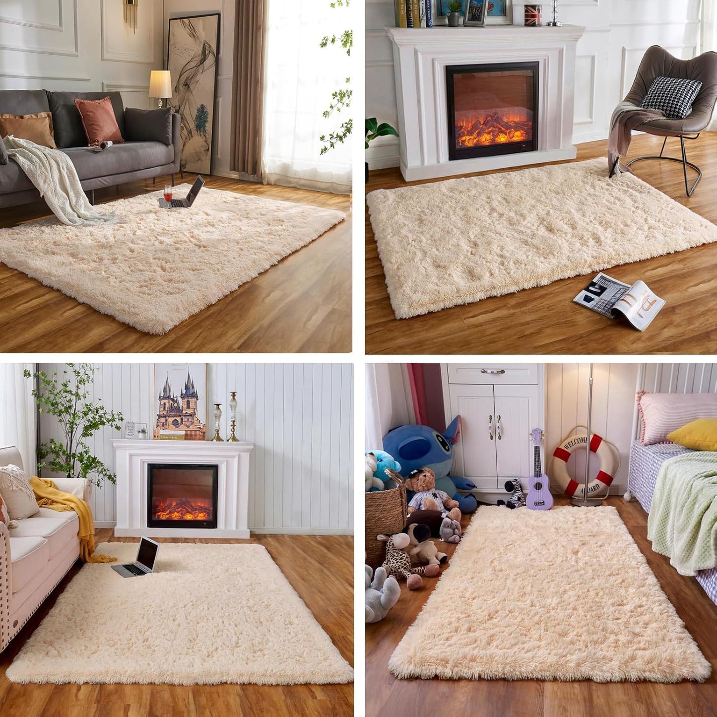 Obundi Pink Rug, Fluffy Living Room, Rugs, Teenager's Room, Girls, Soft Non-Slip Bedroom Carpet, Office, Small Rug (Pink, 60 x 120 cm)