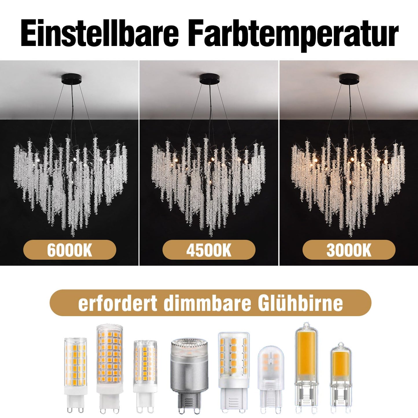 AHXIAOZN Modern Kronleuchter Kristall Leuchte,Luxus Kristall Pendelleuchte,Dimmbar Rund Kristall Hängeleuchte,für Esszimmer, Küche, Wohnzimmer, Schlafzimmer, Flur, Café,Bar(Gold,60cm)