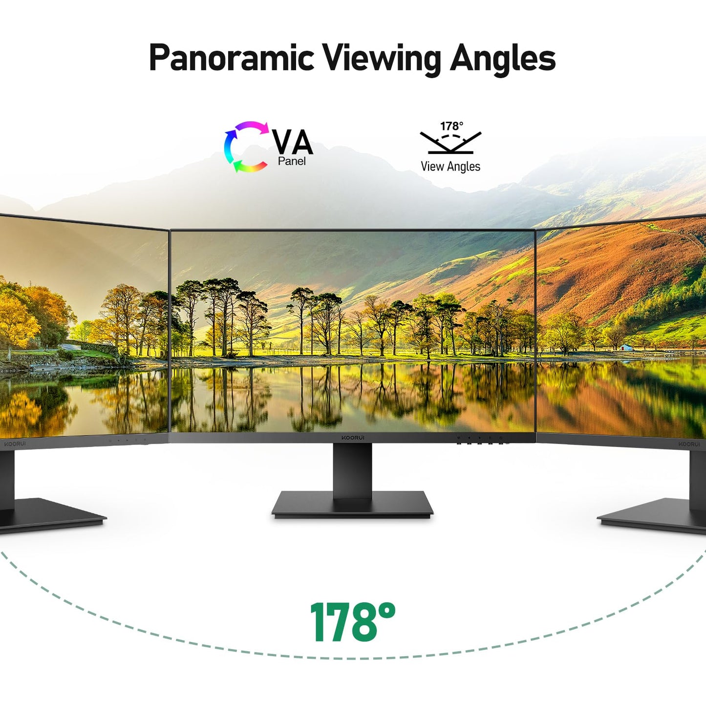 KOORUI E2711F 27 Inch Monitor, FHD 1920 x 1080 100Hz PC Monitor, Adaptive Sync HDMI 1.4, Eye Care Screen, -5° ~ 15° Tilt, VESA 100 x 100 mm