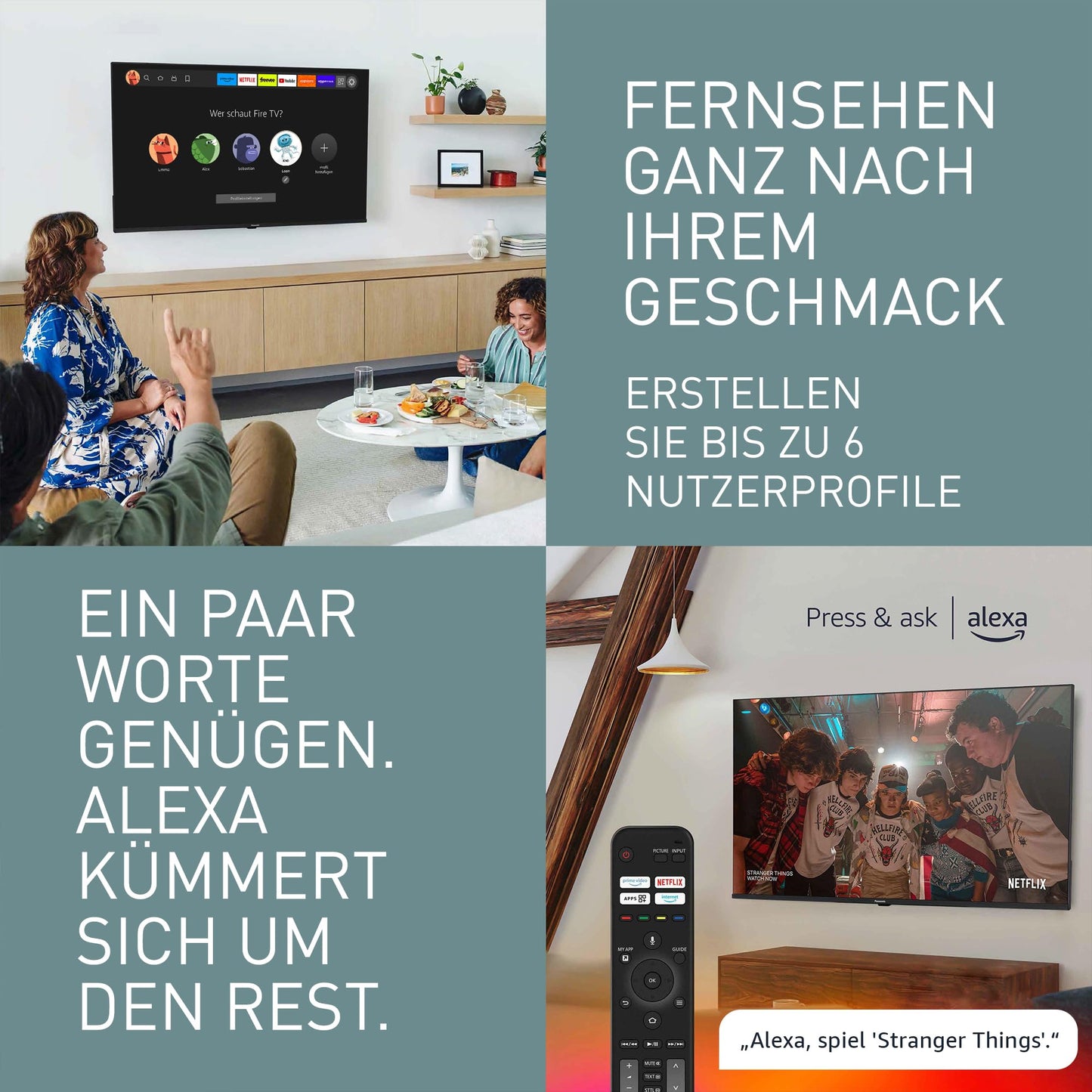 Panasonic Premium TV-50W80AEZ, W80 Series 50 Inches, 4K Ultra HD QLED Smart TV, 2024, Fire TV, Dolby Vision & Atmos, Game Mode Plus, Alexa Voice Control, Airplay, Black