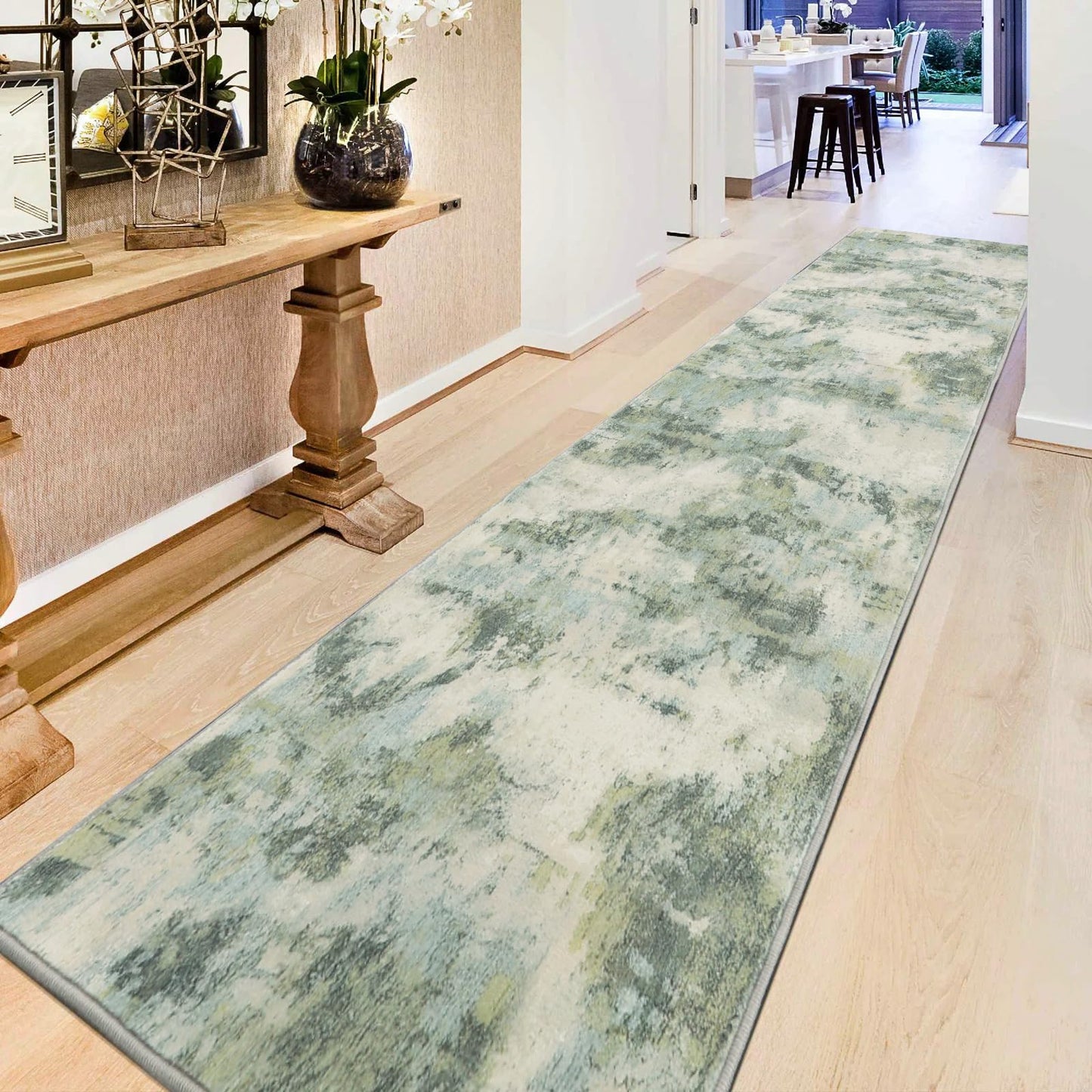 UMINEUX Washable Area Rug 5'x7' Large Modern Abstract Living Room Rug with Anti-Slip Rubber Backing, Ultra Soft Low Pile Rugs Carpet for Dining Room Bedroom Home Office Decor