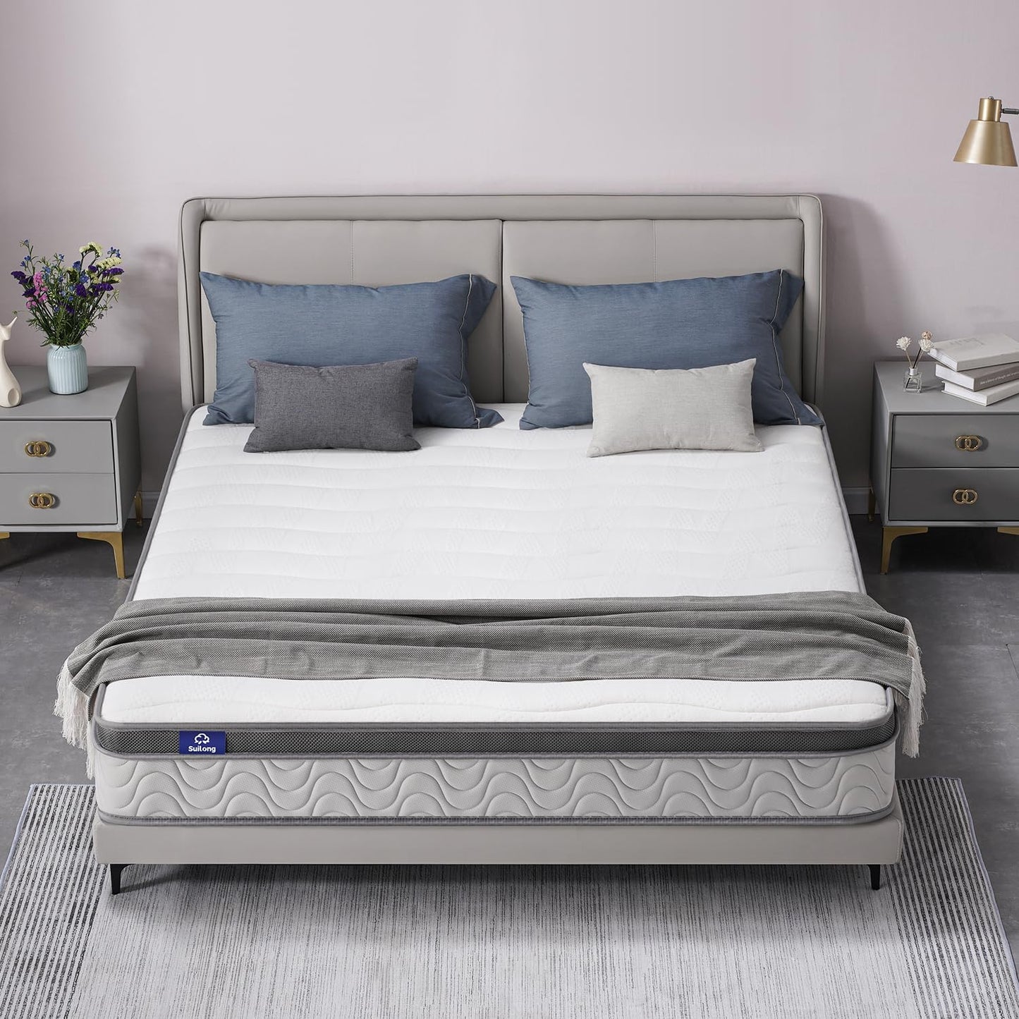 SuiLong Mattress 140 x 200 cm, Height 30 cm Pocket Spring Mattress 7-Zone Hardness H3 H4 with Memory Foam Comfort Spring Mattress, 100 Nights Trial Sleep
