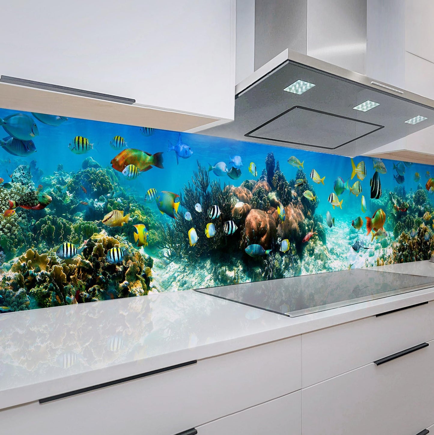 Rodnik Kitchen Splashback, Robust ABS Plastic Monolith Panel in Deluxe Quality, Direct Print, Choice of Motifs (Ice Cubes and Cherries)