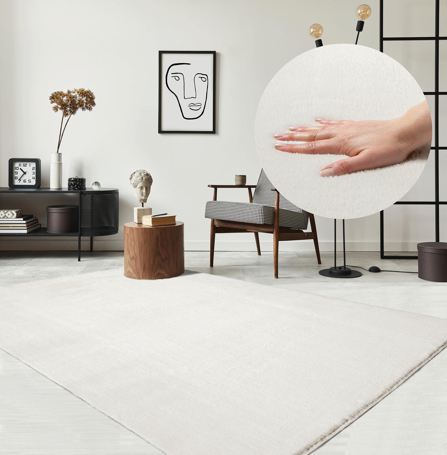 the carpet Relax Rug, Modern, Fluffy, Short Pile, Non-Slip Underside, Washable up to 30°C, Super-Soft, Fur Look, Anthracite, 160 x 220 cm