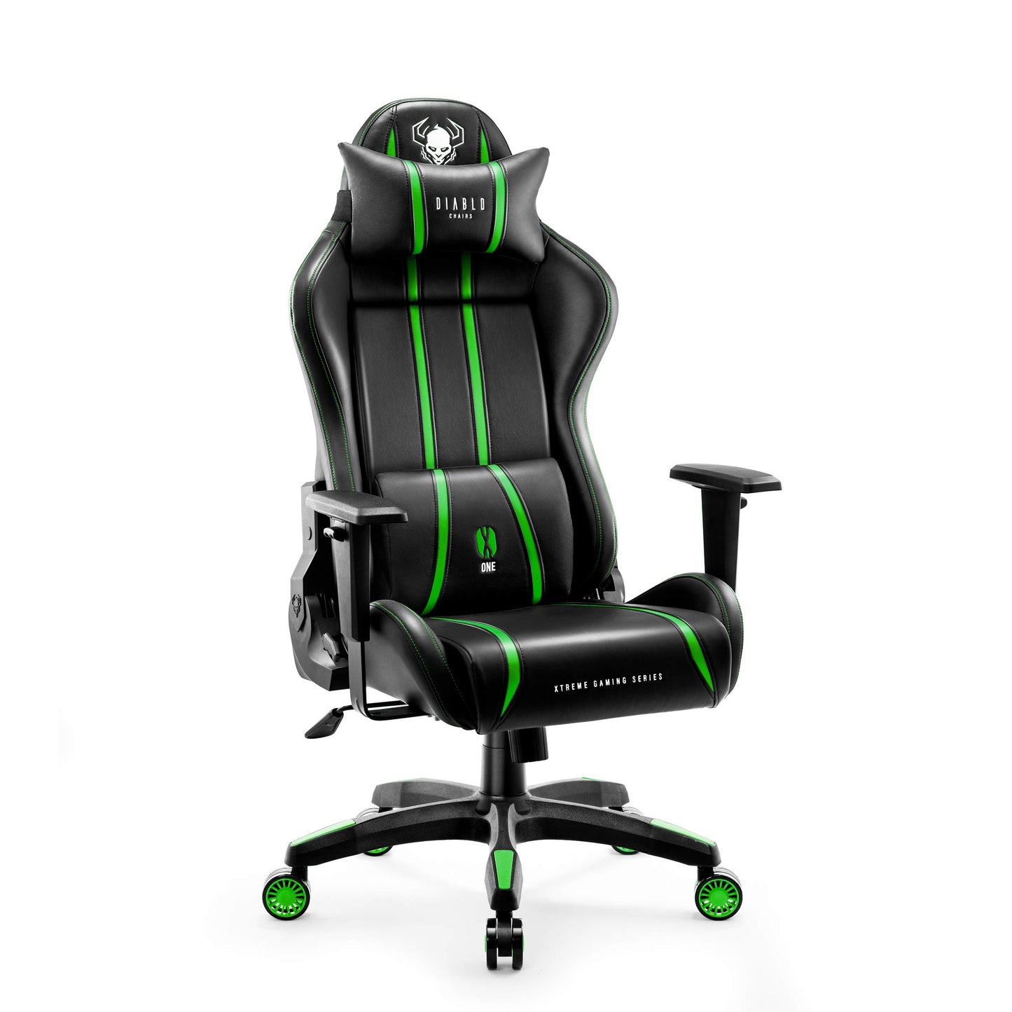 Diablo X-One 2.0 Gaming Stuhl Gamer Chair Bürostuhl Schreibtischstuhl Verstellbare Armlehnen Ergonomisches Design Nacken/-Lendenkissen Wippfunktion Aqua Blue Normal (L)
