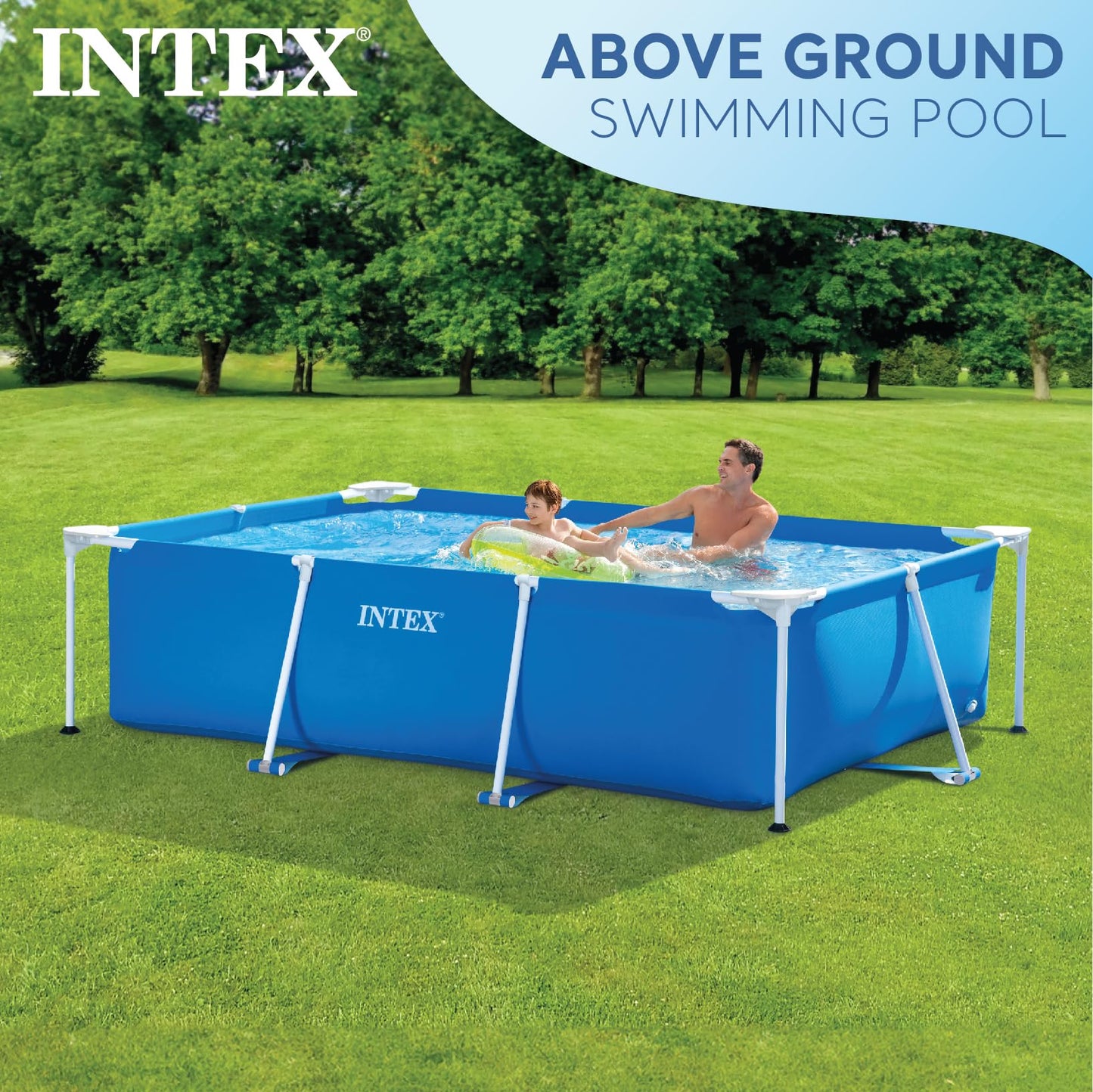 Intex Rectangular Frame Pool, Blau, 300 x 200 x 75 cm