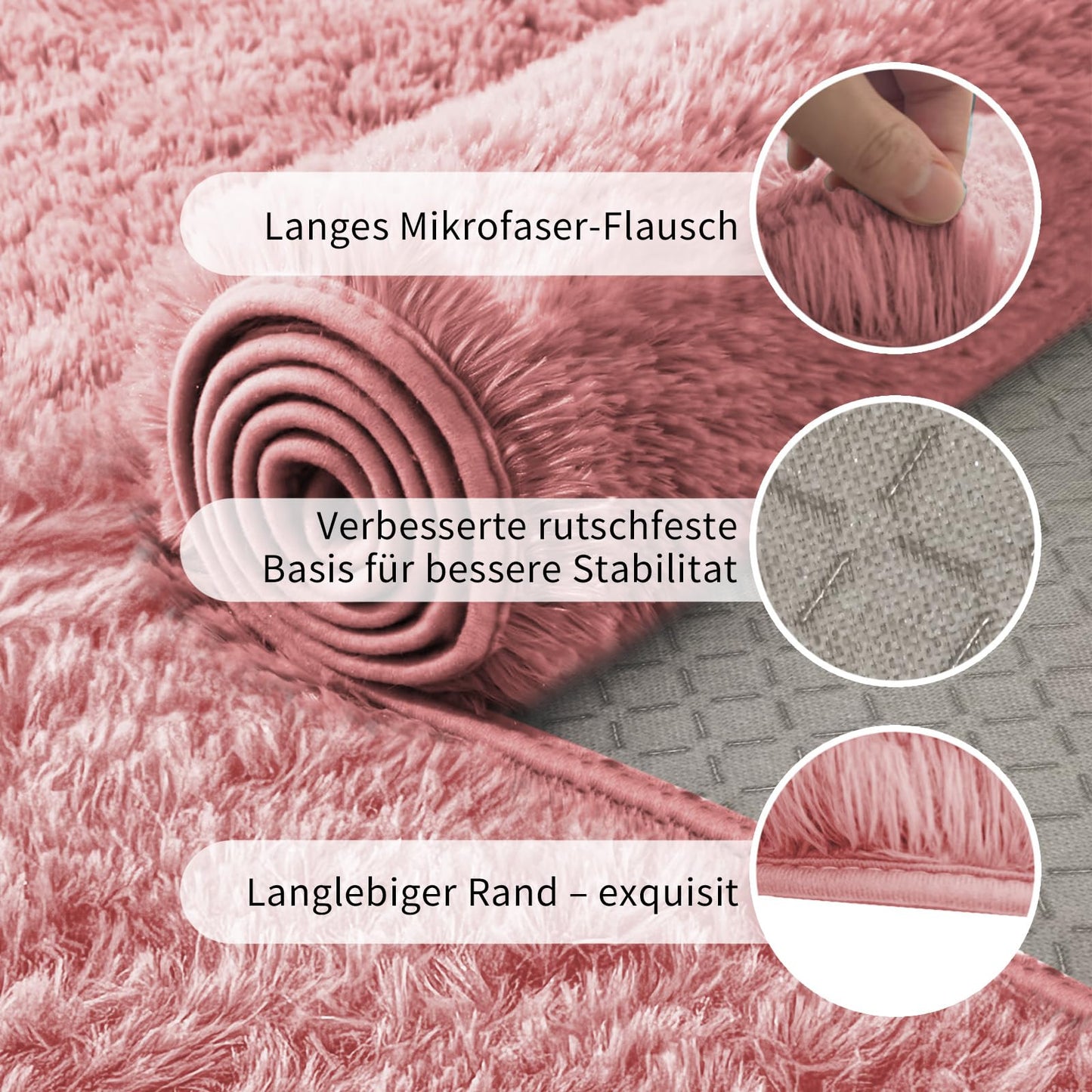High Pile Living Room Rug, 140 x 200 cm, Cream Fuzzy Shaggy Fluffy Rug for Bedroom Rugs, Modern Plush Living Room Rug, Bed Rug, High-Pile Carpet, Non-Slip for Children's Room