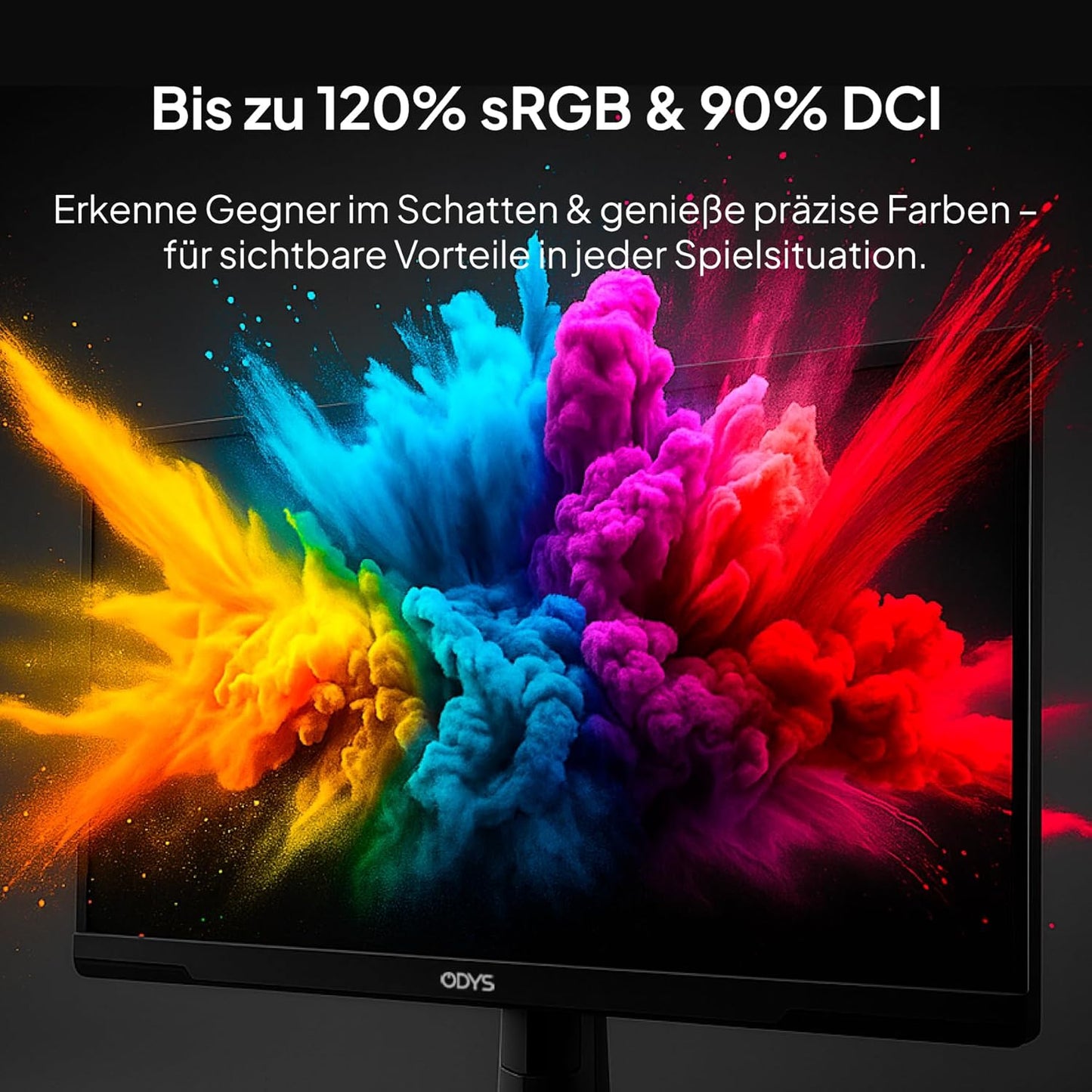 ODYS i27-Q-180-27 Inch Gaming Monitor (69 cm Screen, WQHD, 2,560 x 1,440 Pixels, 180 Hz, 1ms Response Time (MPRT), Fast IPS Panel, 120% sRGB, FreeSync, 2x HDMI, 2x Display Port)