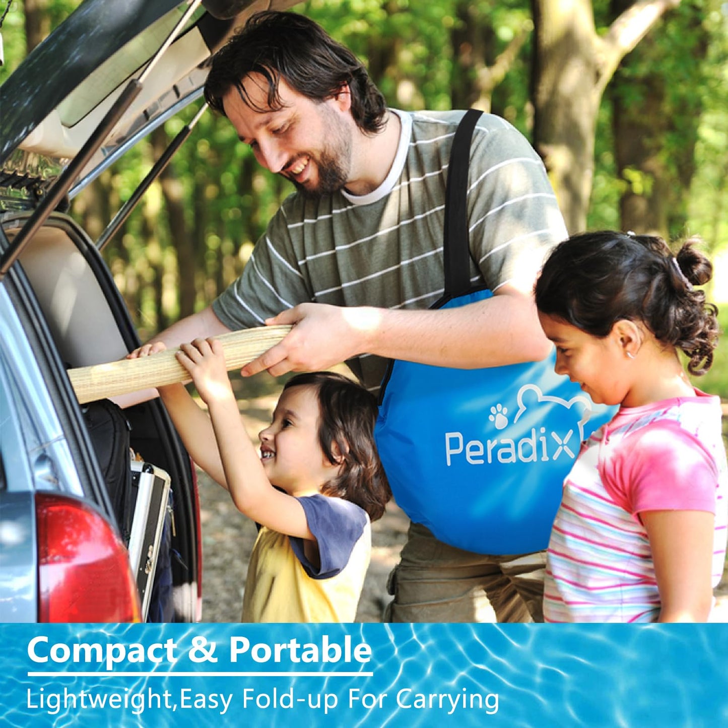 Peradix 4 in 1 Pop Up Baby Planschbecken,Babypool mit UV Schutz Bällepool, Baby Zelt Strandzelt mit Moskitonetz,Tragbare Spielzelt Bällebad Sonnenschutz Sommer für Jahre,(Blau)