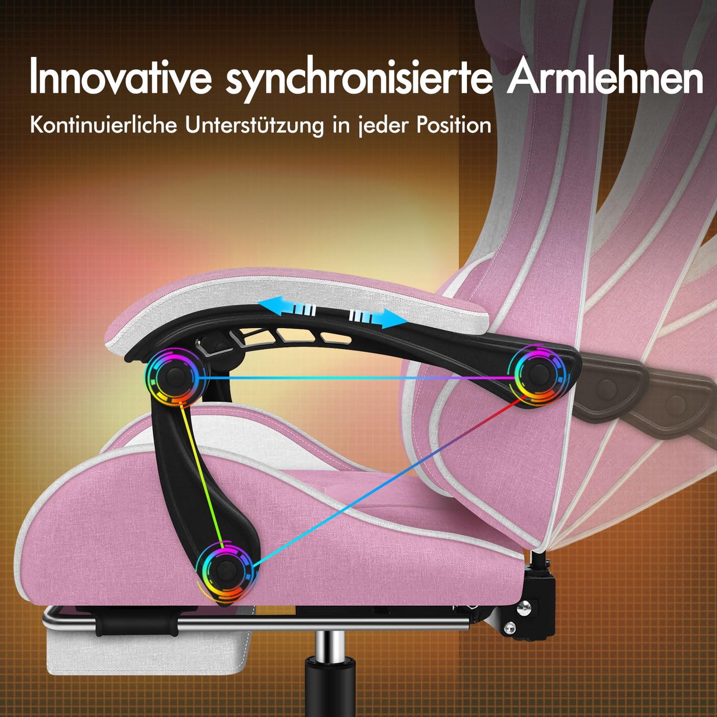 ALFORDSON Gaming-Stuhl mit Massage-Lendenwirbelkissen, ergonomischer Gamer-Racer-Stuhl mit Verstellbarer Rückenlehne, Drehstuhl mit Fußstütze, höhenverstellbar, Schwarz