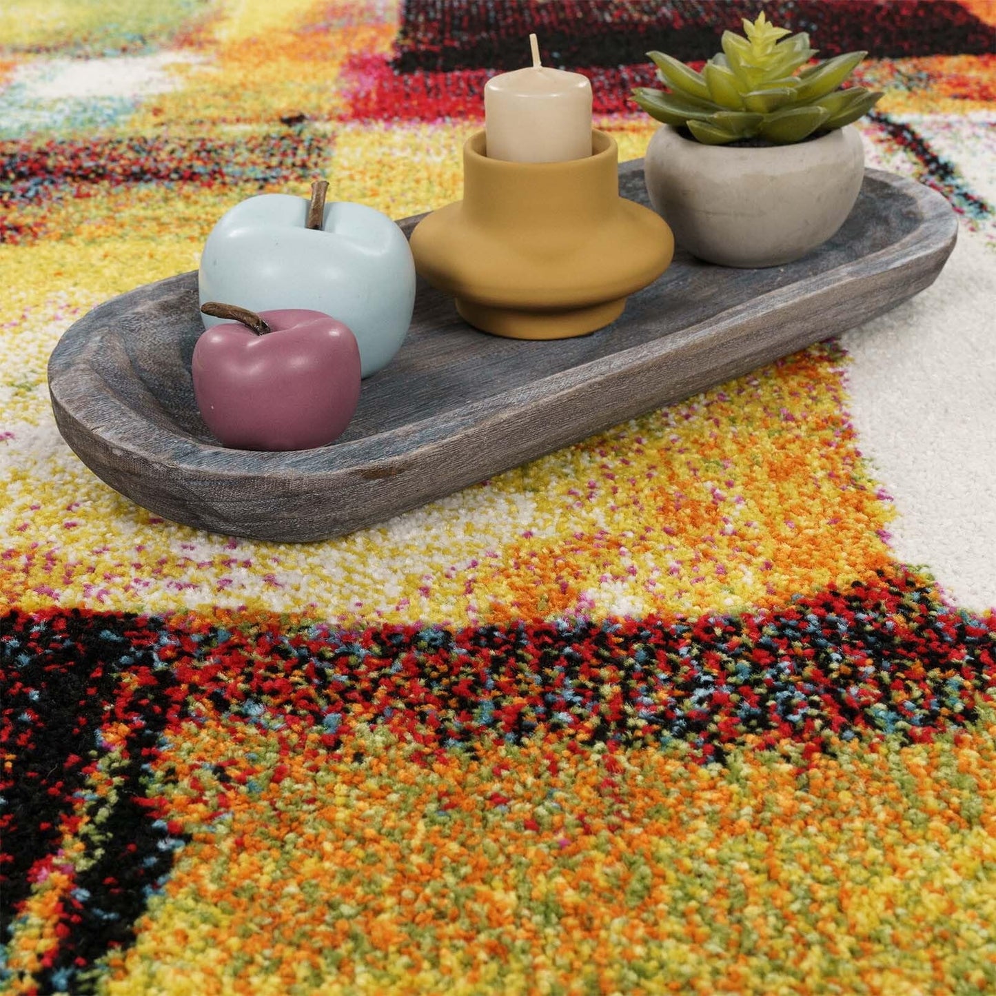 Taracarpet Moderner Designer Kurzflor Teppich bunt Multi fürs Wohnzimmer Schlafzimmer und Kinderzimmer Vision Graffiti 120x170 cm