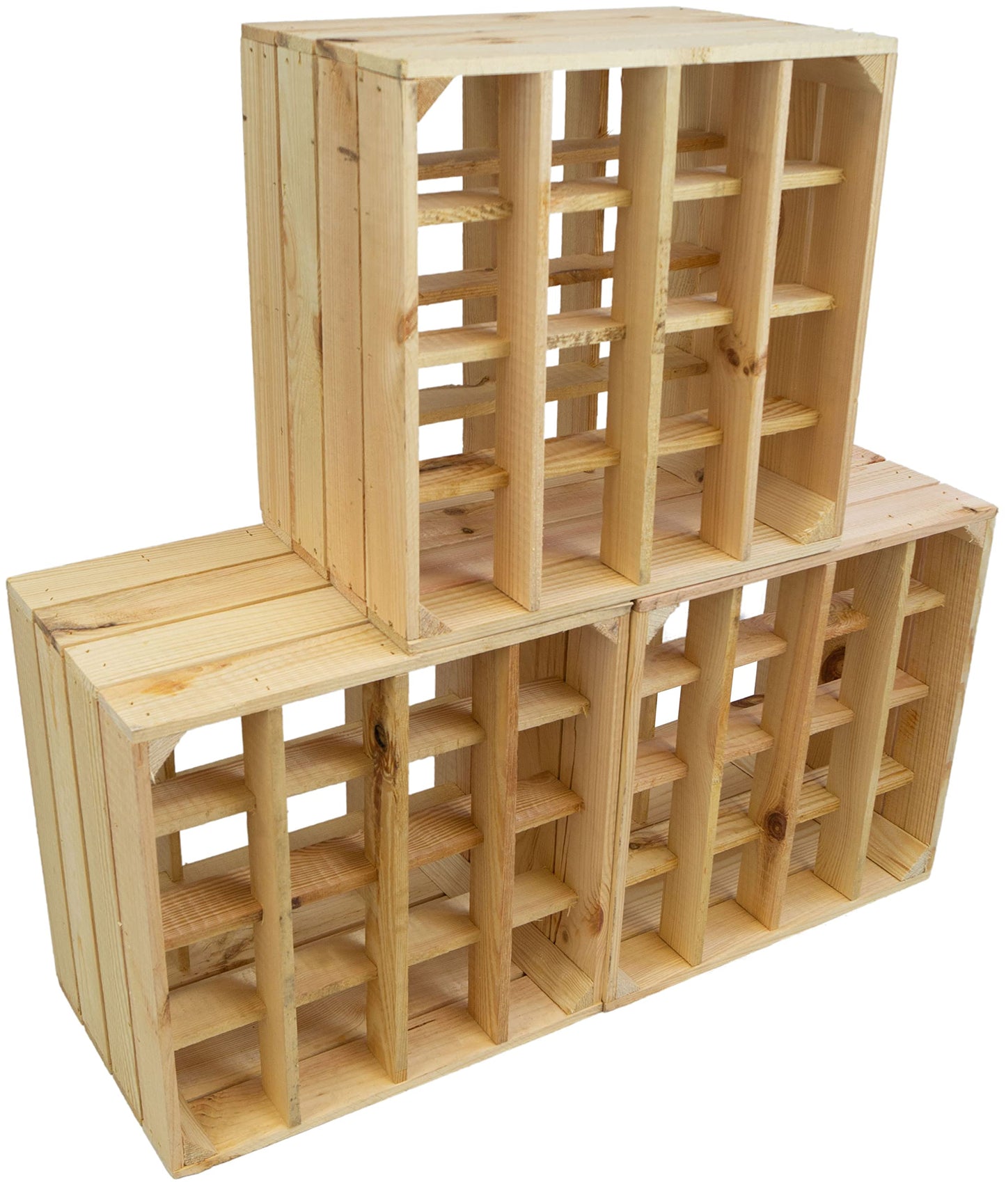 Kistenkolli Altes Land Weinregal 16er weiß/Natur/geflammt Maße 40x40x27cm Regalkiste Flaschenablage Weinregal Apfelkiste/Weinkiste (Weinregal 16er weiß)