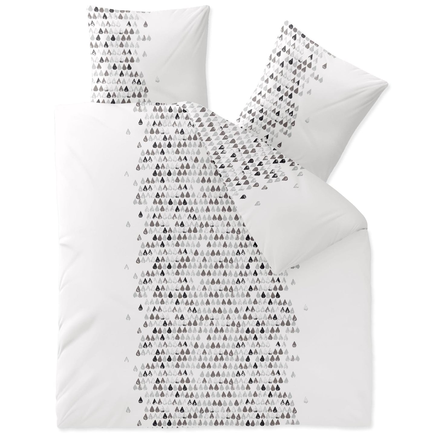 CelinaTex Touchme Flannelette Bed Linen, 135 x 200 cm, 2-Piece Cotton Duvet Cover Set, Bedding Set for Summer and Winter, All Year Round, Easy Care, Filia Dots, Beige/White/Grey/Anthracite