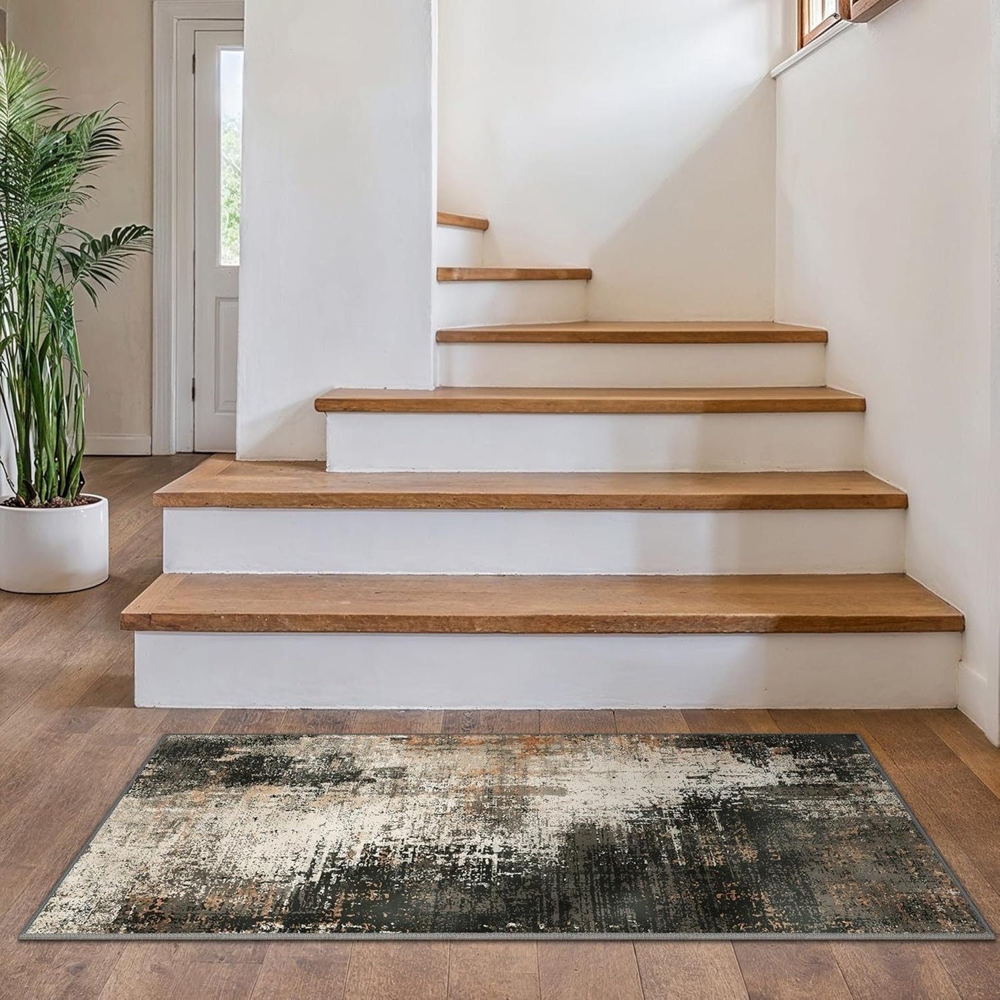 BEIMO Waschbarer Teppich Wohnzimmer, Abstrakt Design Teppich Schlafzimmer Kurzflor, Groß Teppiche rutschfest Weiche für Badezimmer Esszimmer Flur, 120x170cm