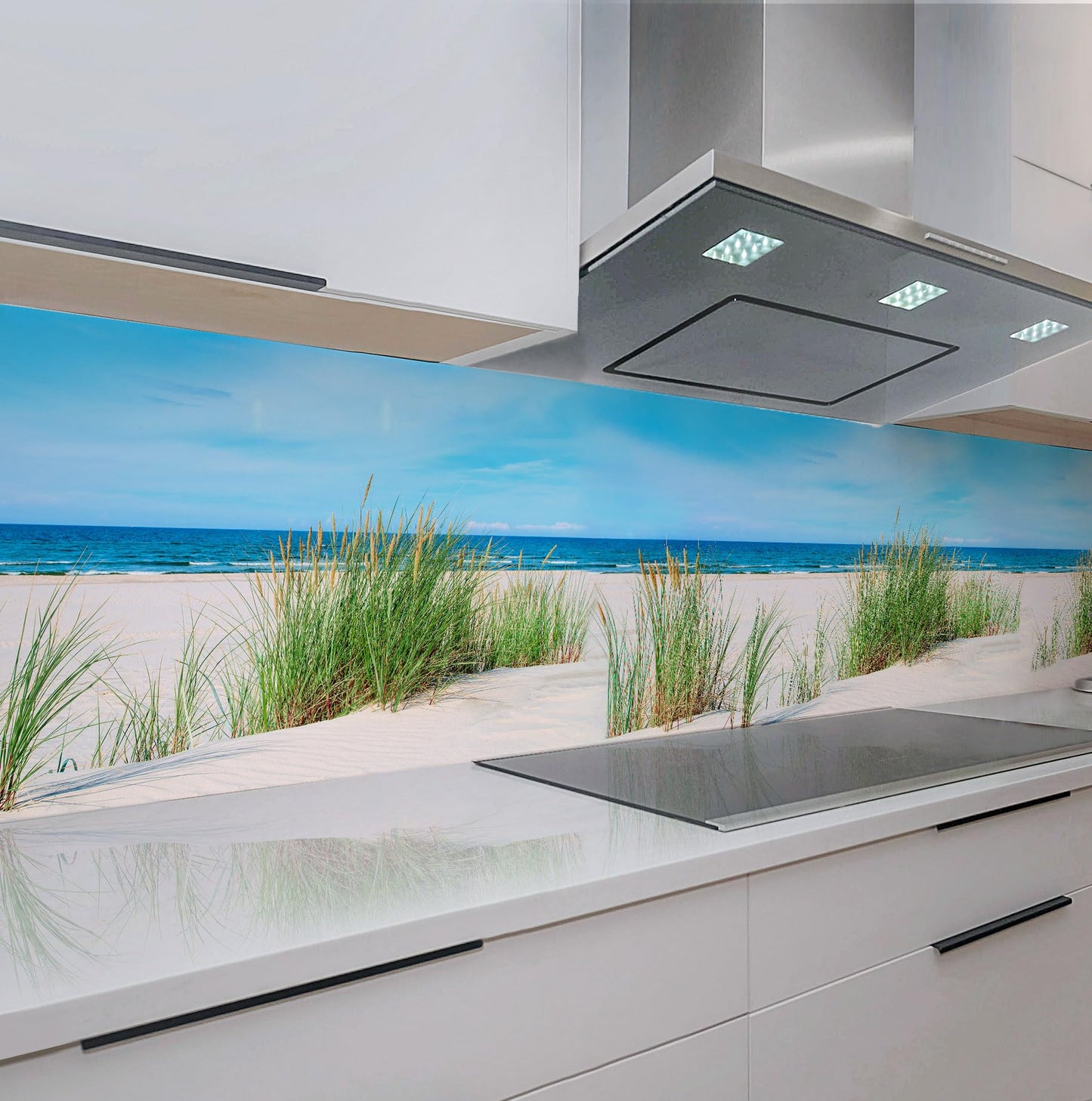 Rodnik Kitchen Splashback, Robust ABS Plastic Monolith Panel in Deluxe Quality, Direct Print, Choice of Motifs (Ice Cubes and Cherries)