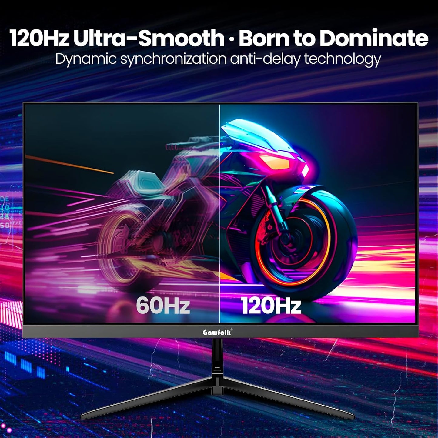 Gawfolk 32 Zoll Curved Gaming Monitor 180HZ / 165Hz / 144hz PC Bildschirm Full HD 1080P, Rahmenloses 1800R Gebogenes Computerbildschirm mit FreeSync und Eye Care Technologie, unterstützt VESA
