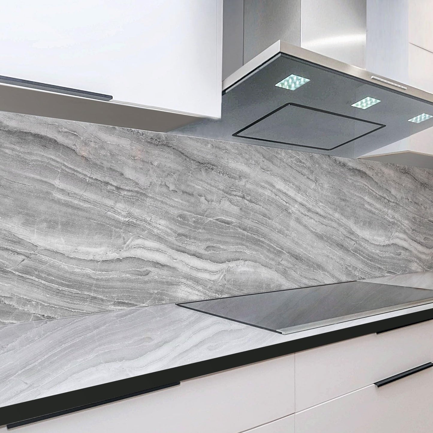 Rodnik Kitchen Splashback, Robust ABS Plastic Monolith Panel in Deluxe Quality, Direct Print, Choice of Motifs (Ice Cubes and Cherries)