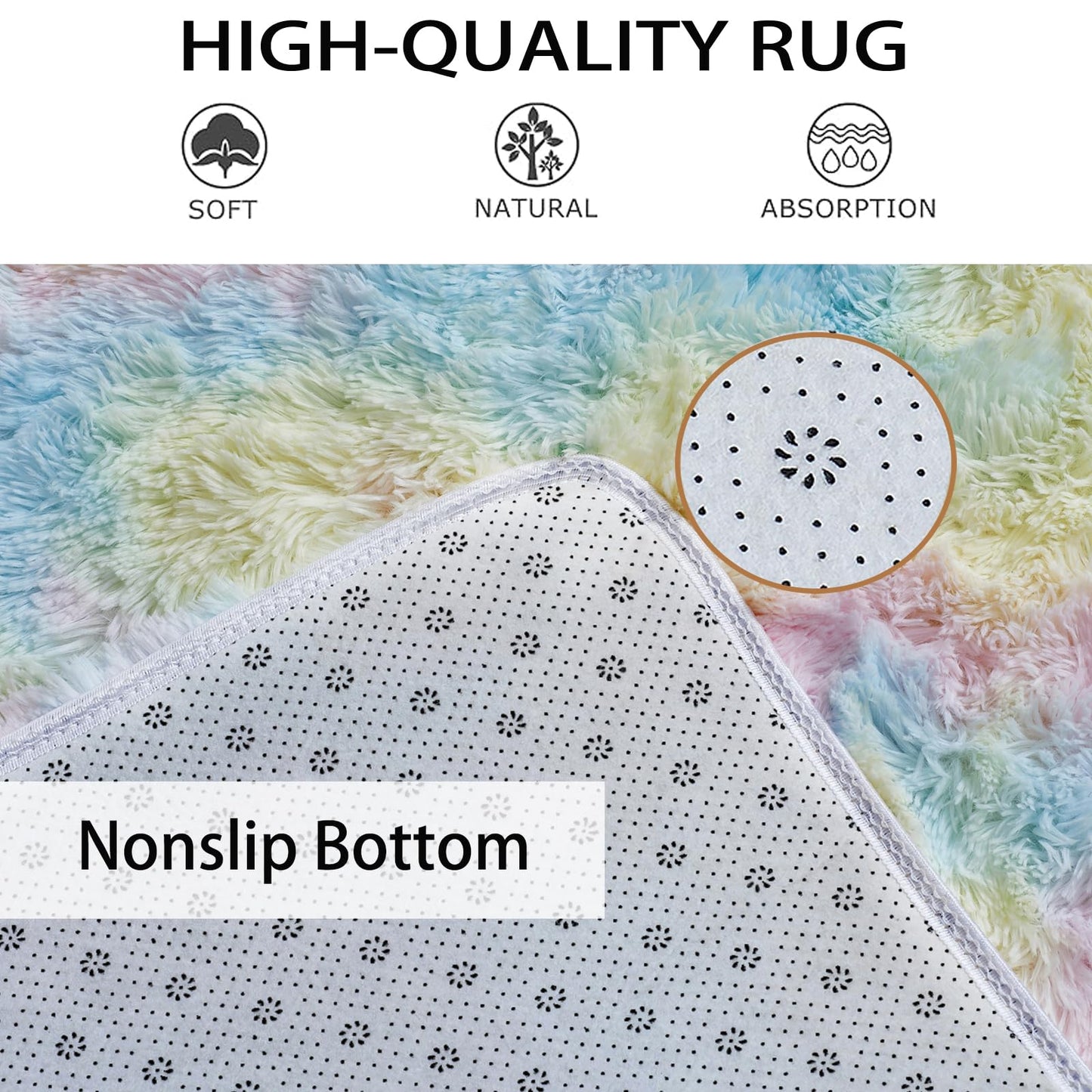 Obundi Pink Rug, Fluffy Living Room, Rugs, Teenager's Room, Girls, Soft Non-Slip Bedroom Carpet, Office, Small Rug (Pink, 60 x 120 cm)