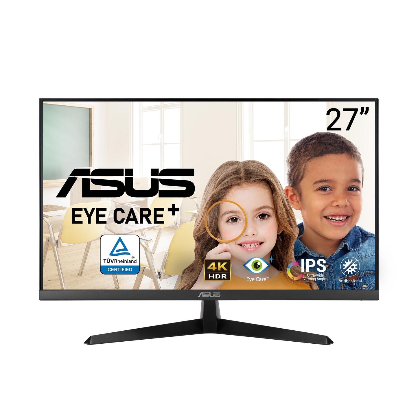 ASUS Eye Care VY279HGR - 27 Inch Full HD Monitor - 120 Hz, 1ms MPRT, AdaptiveSync, GameFast Input - IPS Panel, Vesa 100x100, 16:9, 1920x1080, HDMI, D-Sub