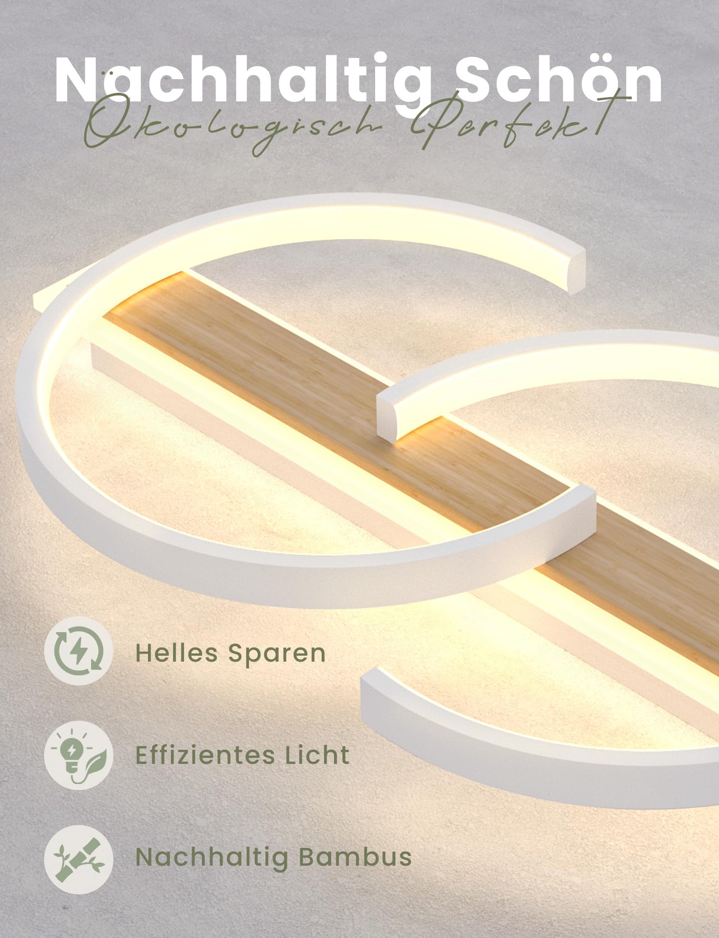 LUOLONG LED Deckenleuchte Dimmbar Deckenlampe Schwarz Wohnzimmerlampe 35W mit Fernbedienung 2-Ringen kreis Deckenleuchte Schlafzimmerlampe Arbeitzimmer Büro Modern Led deckenbeleuchtung-40cm Schwarz
