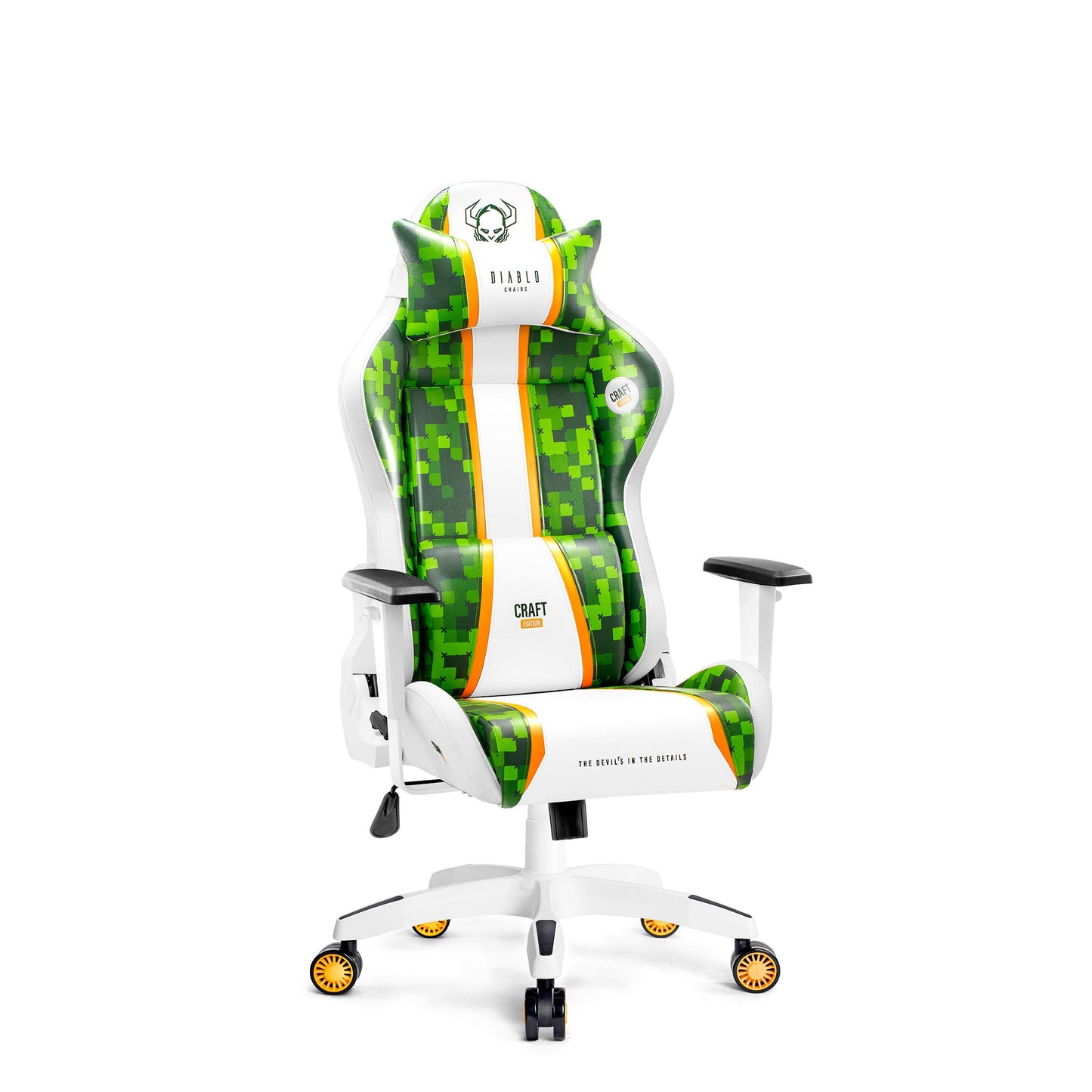 Diablo X-One 2.0 Gaming Stuhl Gamer Chair Bürostuhl Schreibtischstuhl Verstellbare Armlehnen Ergonomisches Design Nacken/-Lendenkissen Wippfunktion Aqua Blue Normal (L)