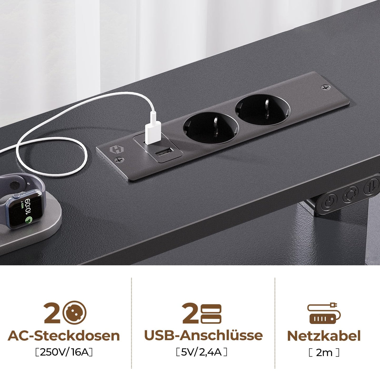 Seventable Computertisch L Form mit 4 Schubladen & Ablageflächen, Gaming Tisch mit LED & Steckdosen, Gaming Schreibtisch mit Monitorständer für Homeoffice, Schlafzimmer, Wohnzimmer (Weiß, 140 cm)