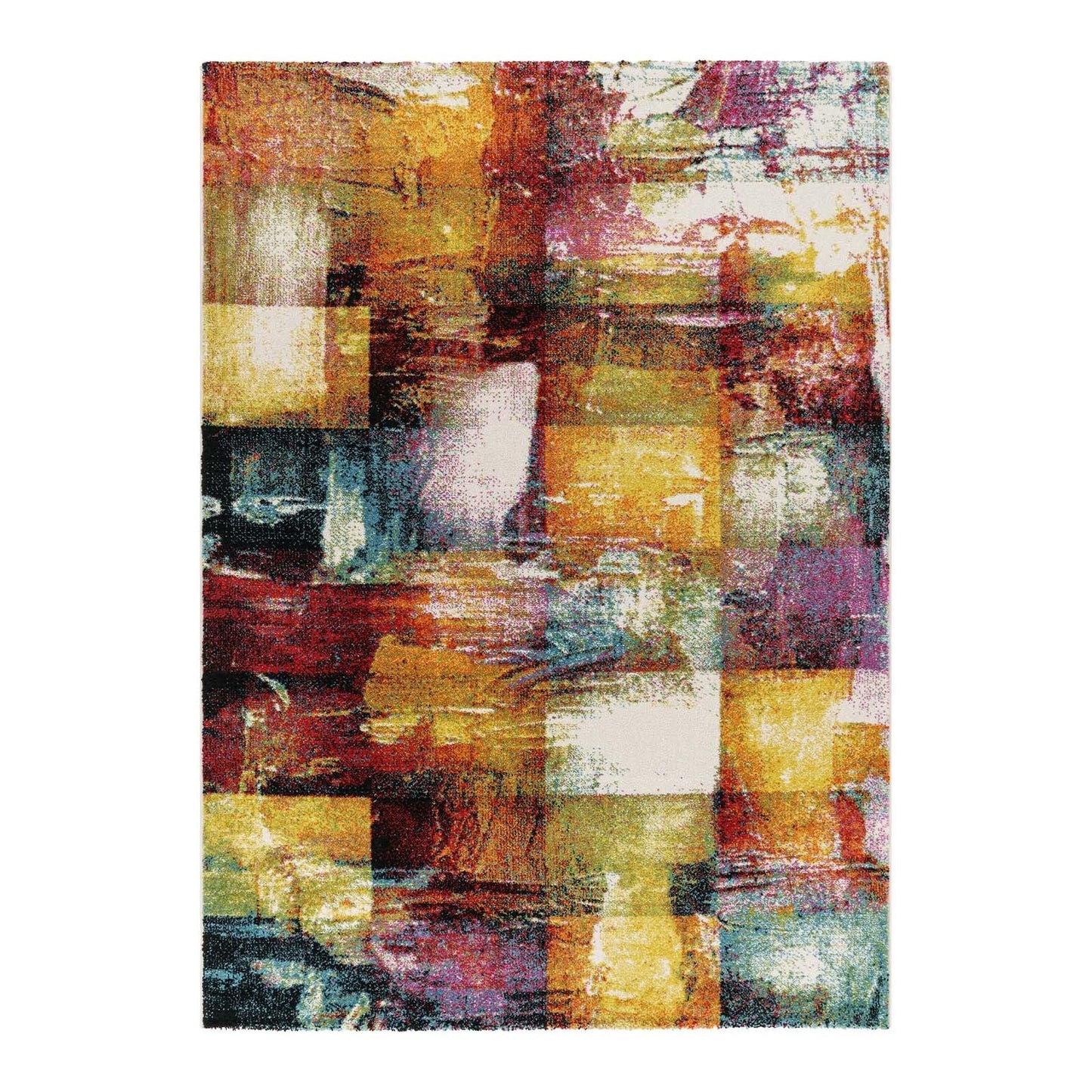 Taracarpet Moderner Designer Kurzflor Teppich bunt Multi fürs Wohnzimmer Schlafzimmer und Kinderzimmer Vision Graffiti 120x170 cm