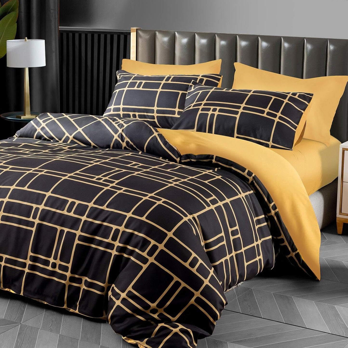 Pamposh Bed Linen 135 x 200 cm 4-Piece Bed Linen Grey 2 Duvet Covers 135 x 200 cm + 2 Pillowcases 80 x 80 cm, Oeko-Tex Bedding Sets Ultra Soft Microfibre with Zip