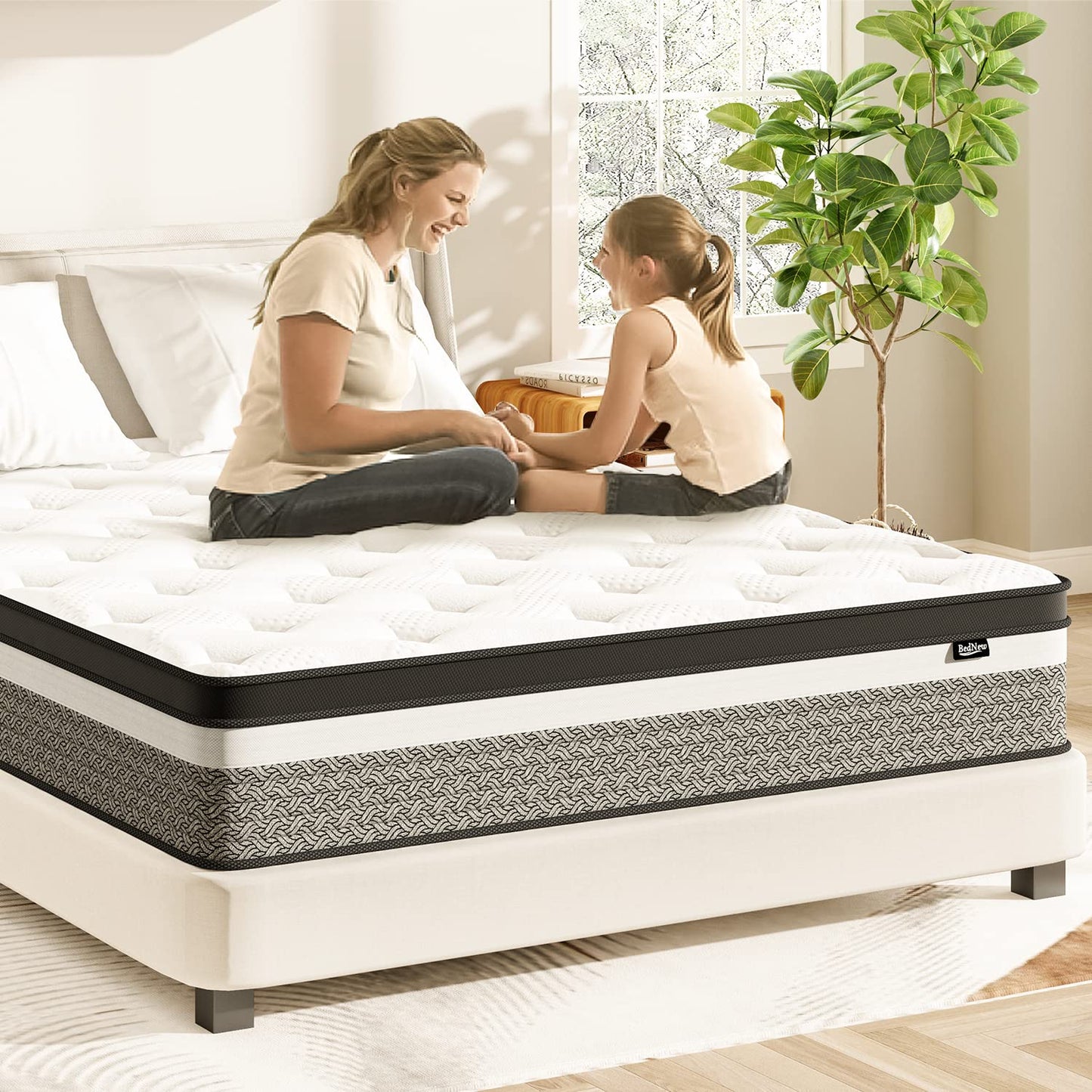 Mattress 180 x 200 cm, 30 cm Spring Mattress H3 Height 7-Zone Orthopaedic Pocket Spring Mattress with Comfort Memory Foam Layer, Oeko-Tex Certified, 101 Nights Trial Sleep