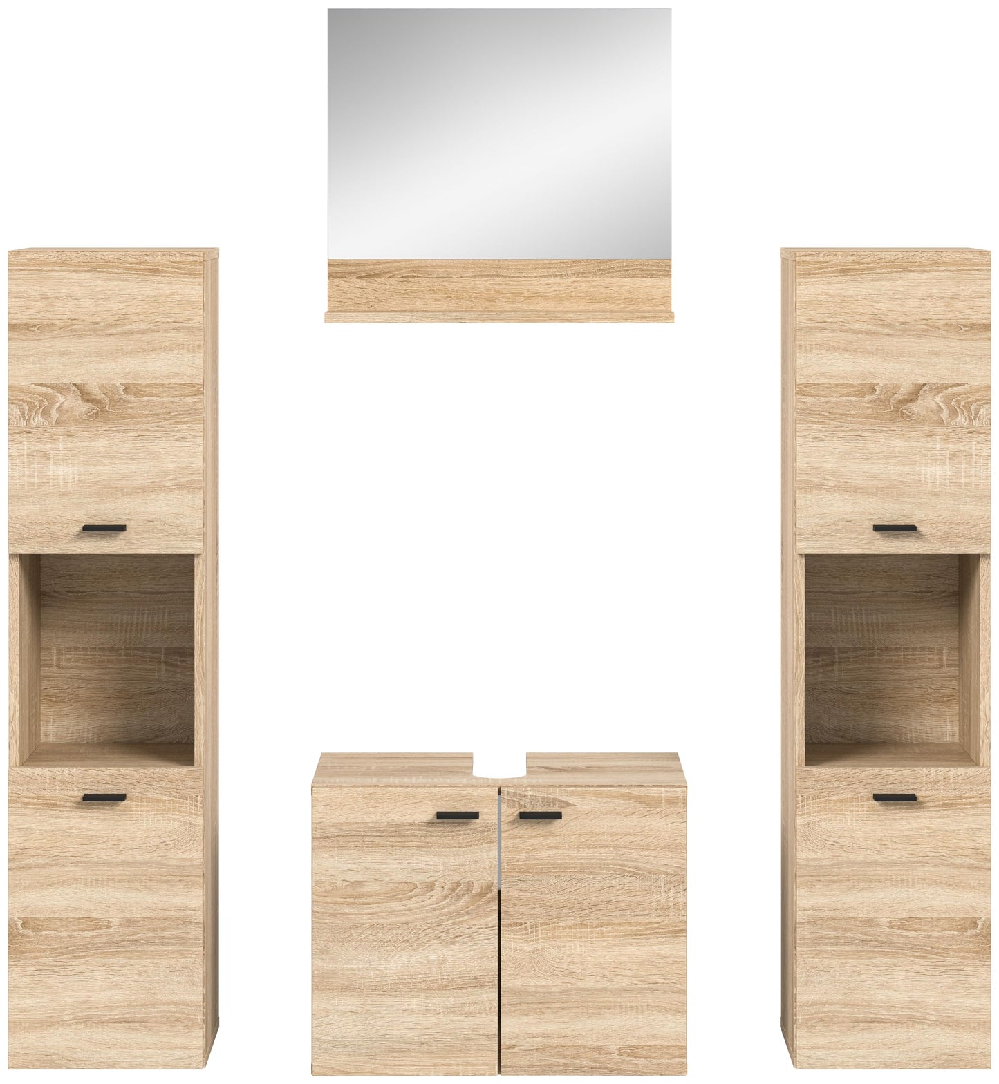 Boston Bathroom Cabinet, Standing Wall Cabinet, Hanging Cabinet, Wall Cabinet, Sonoma Oak Wood, Approx. 30 x 80 x 29 cm, Floor Standing/Hanging Mountable