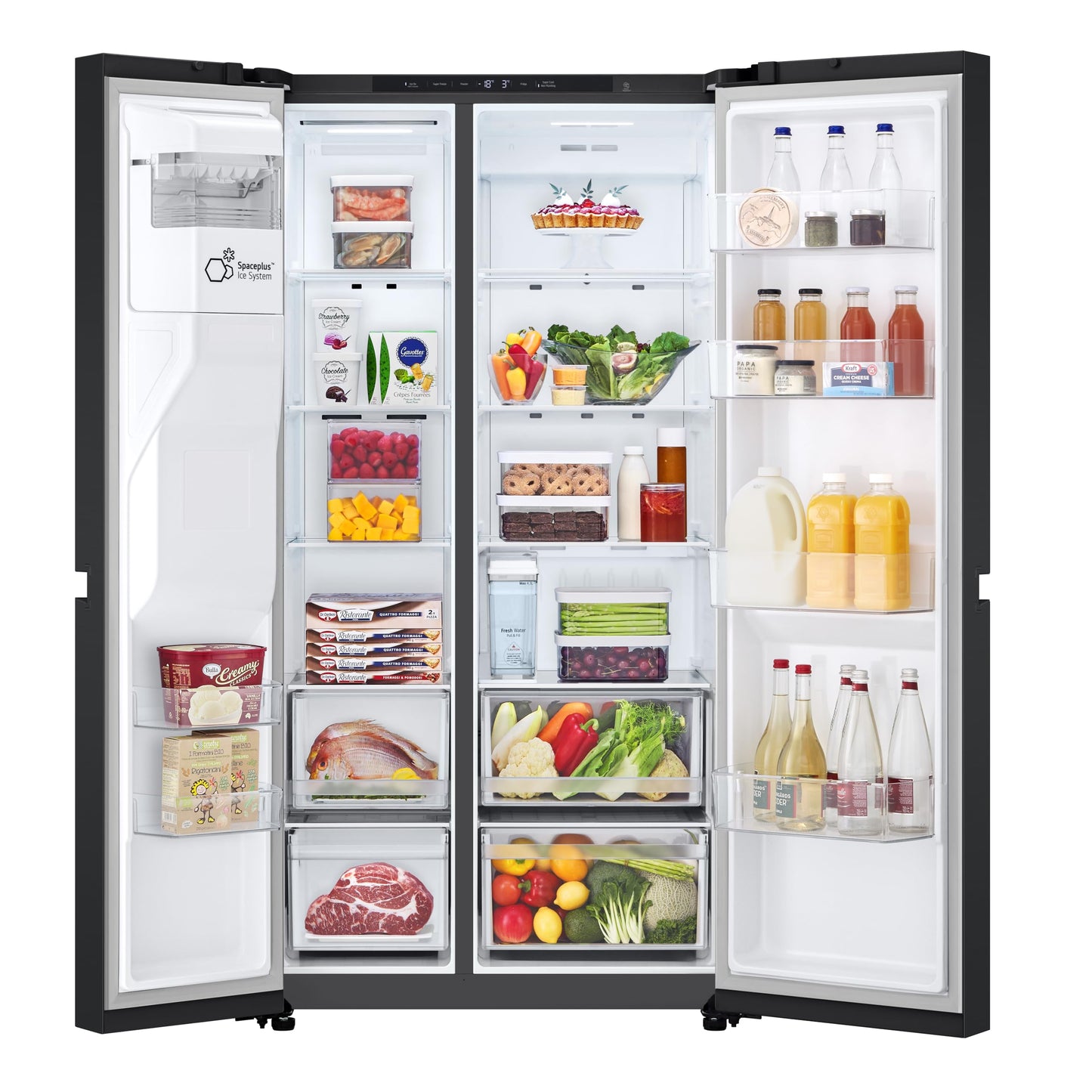 LG GSLC40PYPE Side-by-Side Kühlschrank ǀ Smart Inverter Compressor ǀ Eis- und Wasserspenderǀ Total No Frost Technologie ǀ EEK E ǀ 638 L