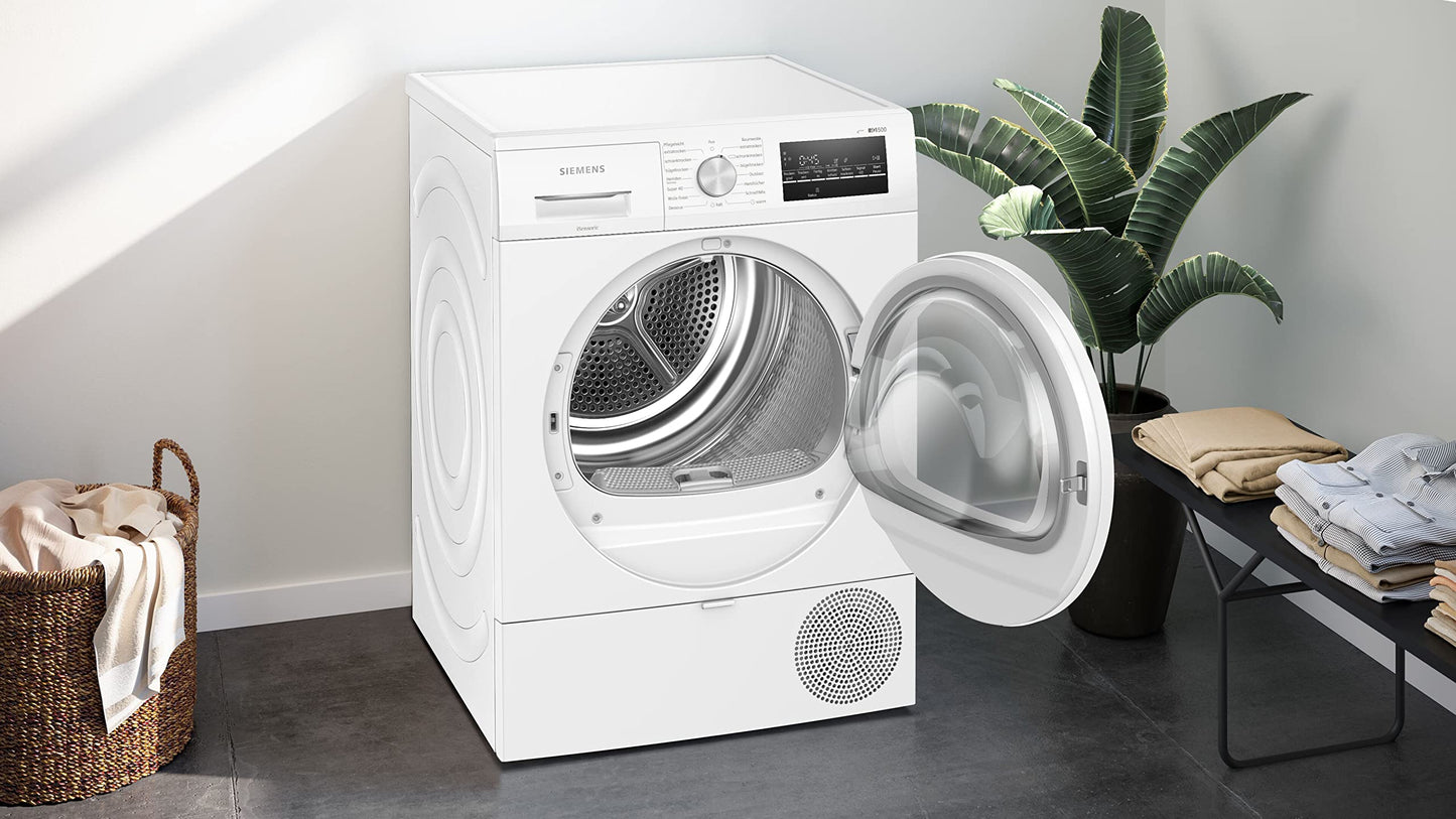 Siemens WQ35G2D00 iQ500 Wärmepumpentrockner für 8 kg Wäsche, 176 kWh pro Jahr, speedPack, autoDry, Outdoor-Programm