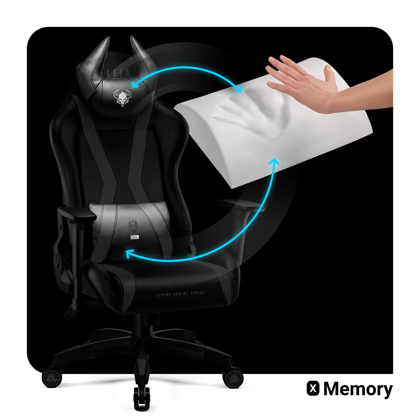 Diablo X-Horn Gaming Office Chair Desk Chair 3D Armrests Ergonomic Design Neck / Lumbar Cushion Imitation Leather Rocker Function