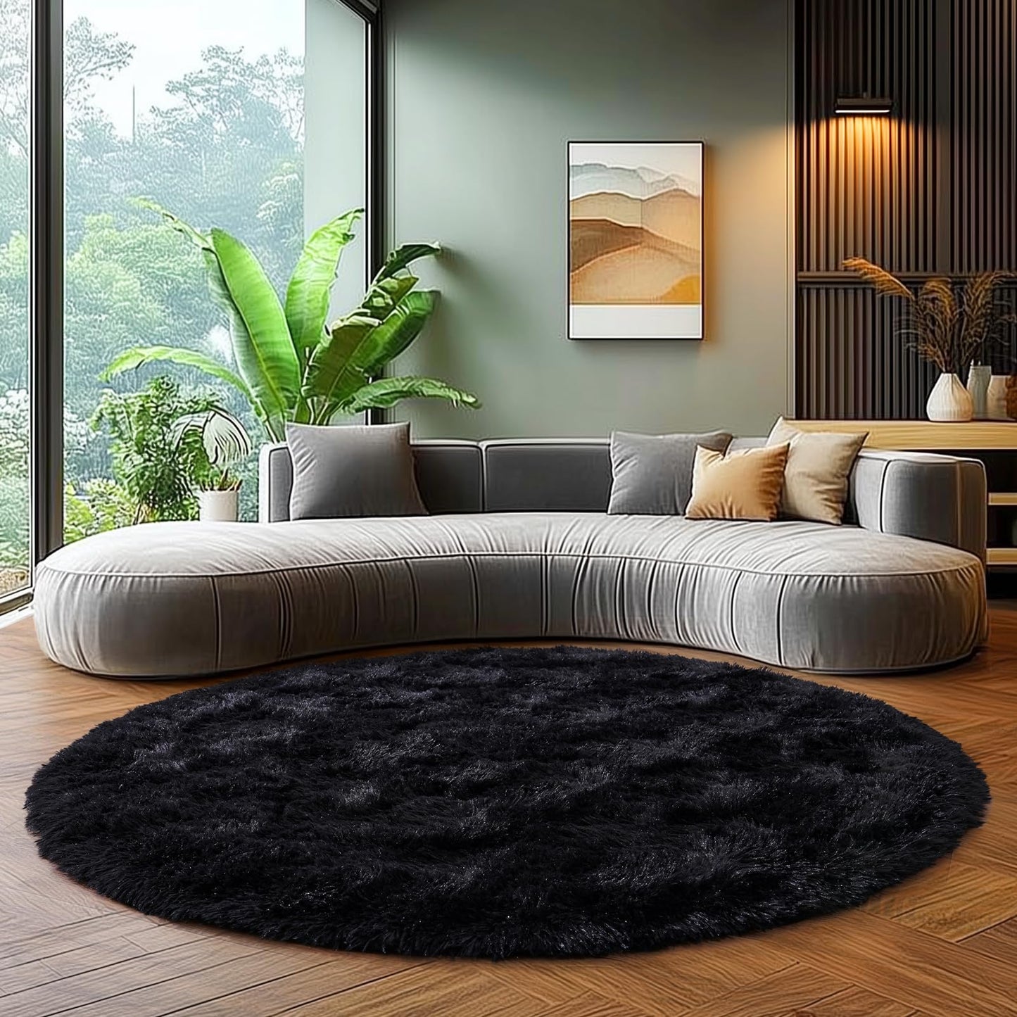 BSGIFT High Pile Rug, Grey, 160 x 230 cm, Shaggy Long Pile Fluffy Rug, Living Room, Modern Living Room Rug, Bed Rug, High-Pile Carpet, Non-Slip for Bedroom, Children's Room