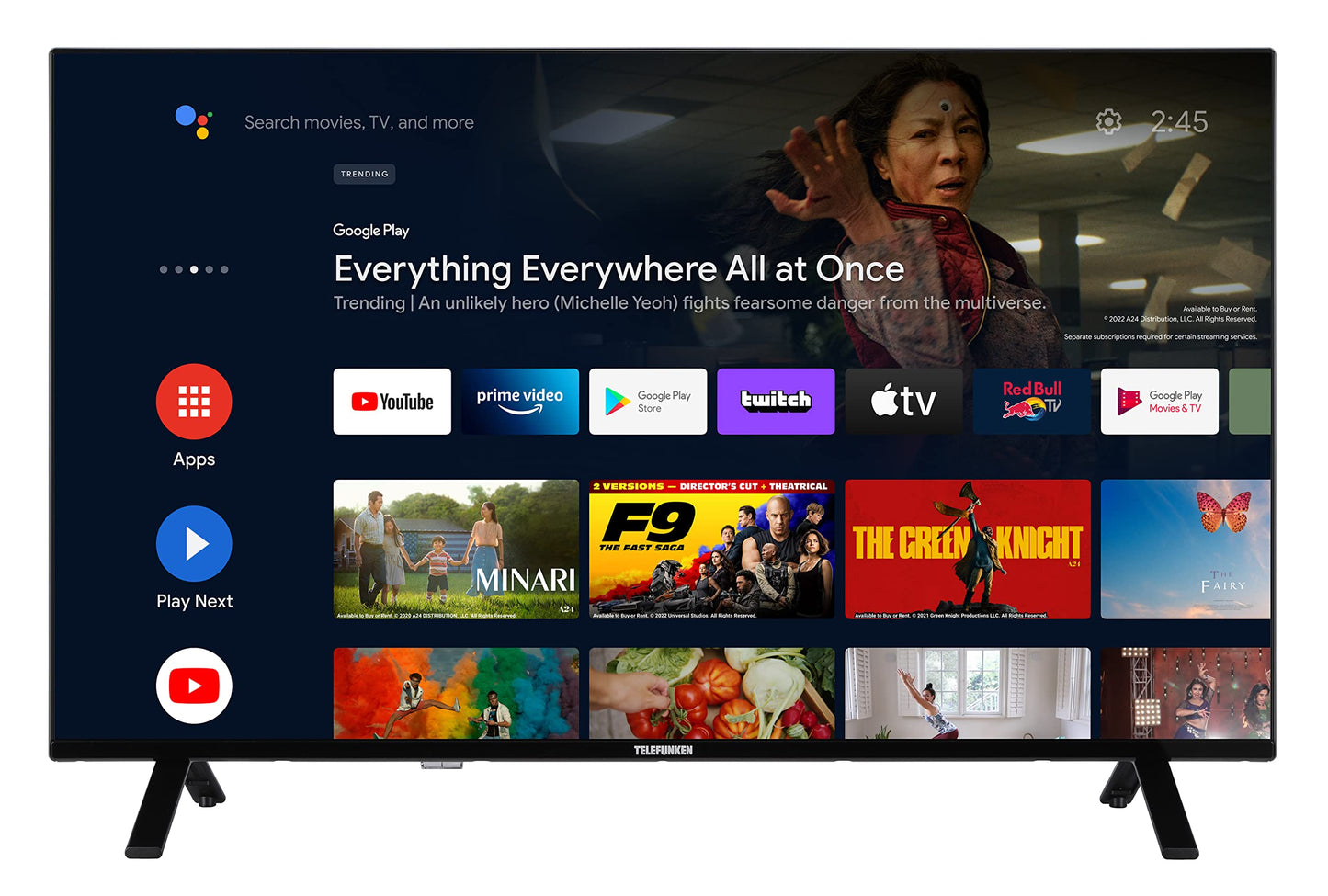 TELEFUNKEN QLED TV 32 Inch TV Full HD Android Smart TV (HDR, Triple Tuner, Bluetooth) QF32AN750S