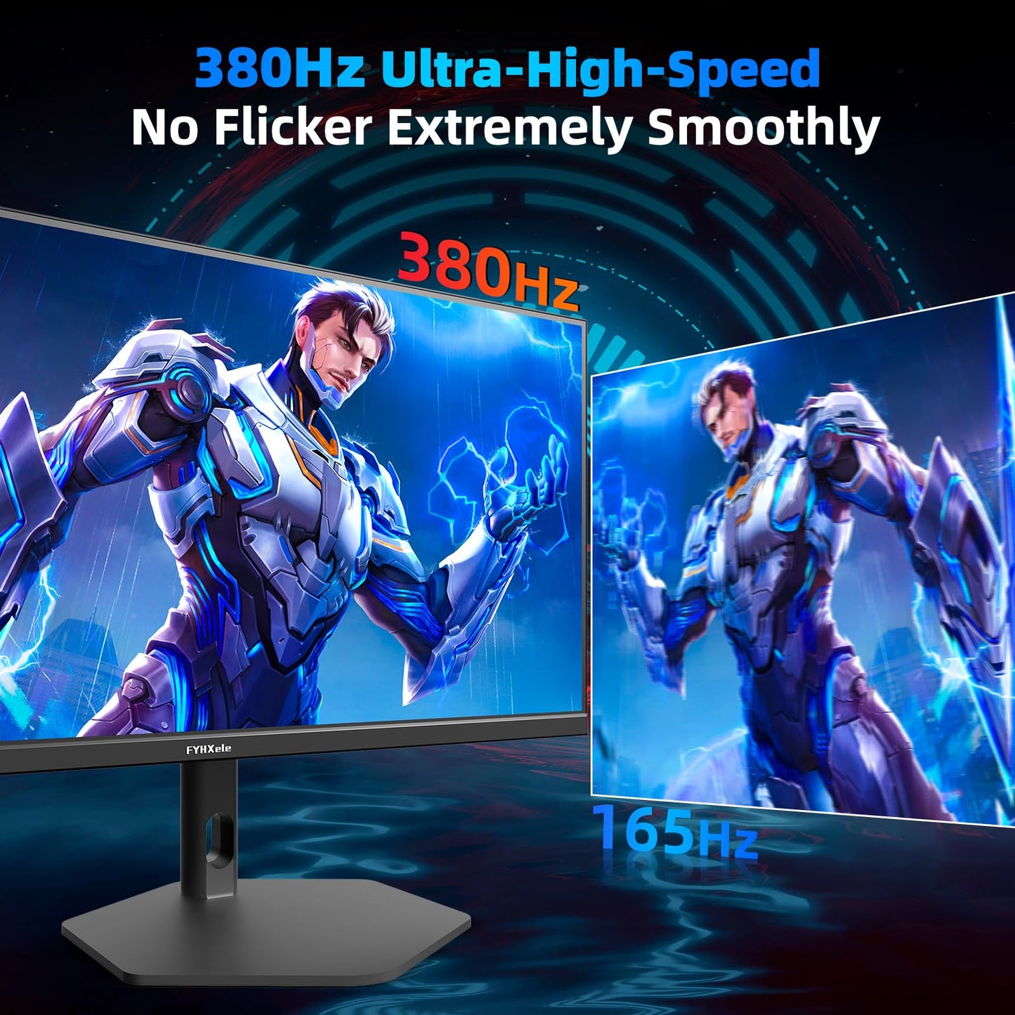 FYHXele Gaming Monitor 24 Inch 180Hz 1080P IPS 1ms MPRT PC Monitor Built-in Speaker Support 144hz/165hz/180hz Freesync Premium Display Eye Care DisplayPort1.4 HDMI2.1 VESA