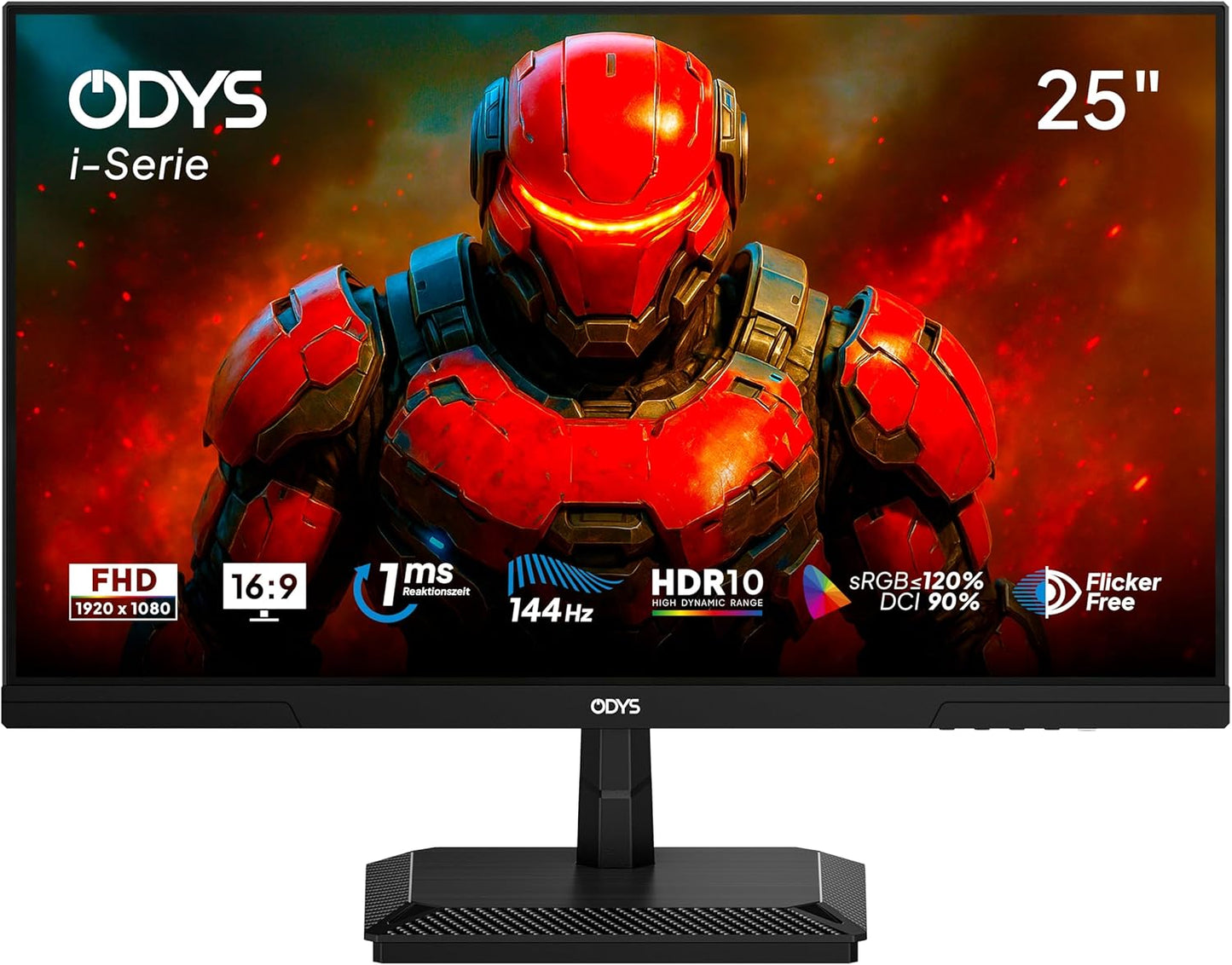 ODYS i27-Q-180-27 Inch Gaming Monitor (69 cm Screen, WQHD, 2,560 x 1,440 Pixels, 180 Hz, 1ms Response Time (MPRT), Fast IPS Panel, 120% sRGB, FreeSync, 2x HDMI, 2x Display Port)