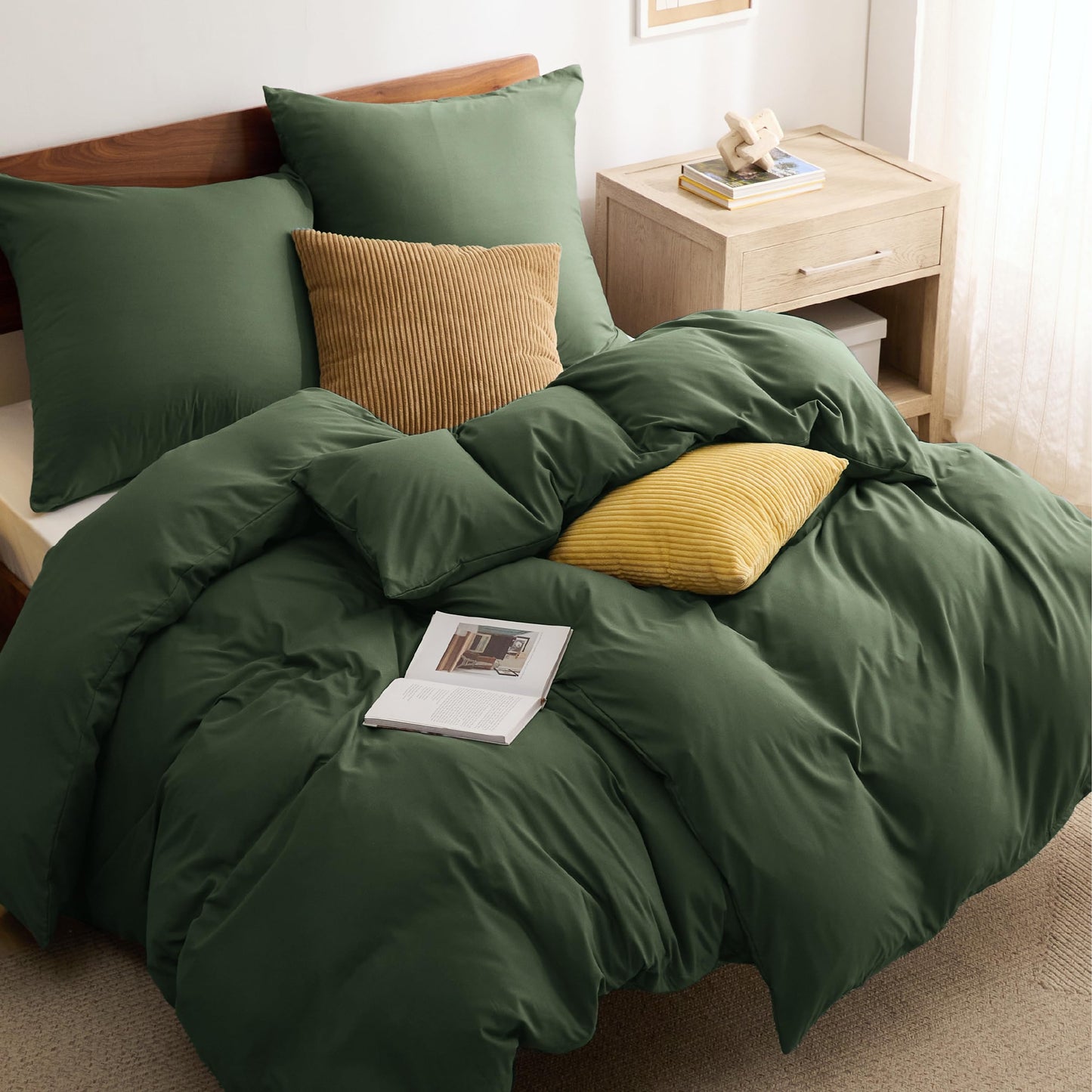 Bedsure Bed Linen 135 x 200 cm, 4-Piece Anthracite Bed Linen, 2 Duvet Covers 135 x 200 cm and 2 Pillowcases 80 x 80 cm, Oeko-Tex Bed Linen Sets, Polyester Microfibre with Zip