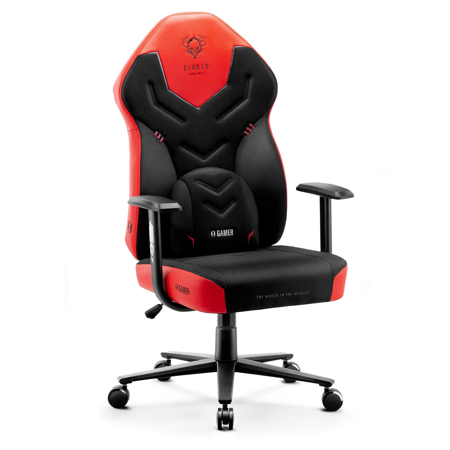 Diablo X-Gamer 2.0 Gaming Chair Office Chair Fabric Cover Ergonomic Design Lumbar Cushion Soft Pad Cushion (Pink-White)