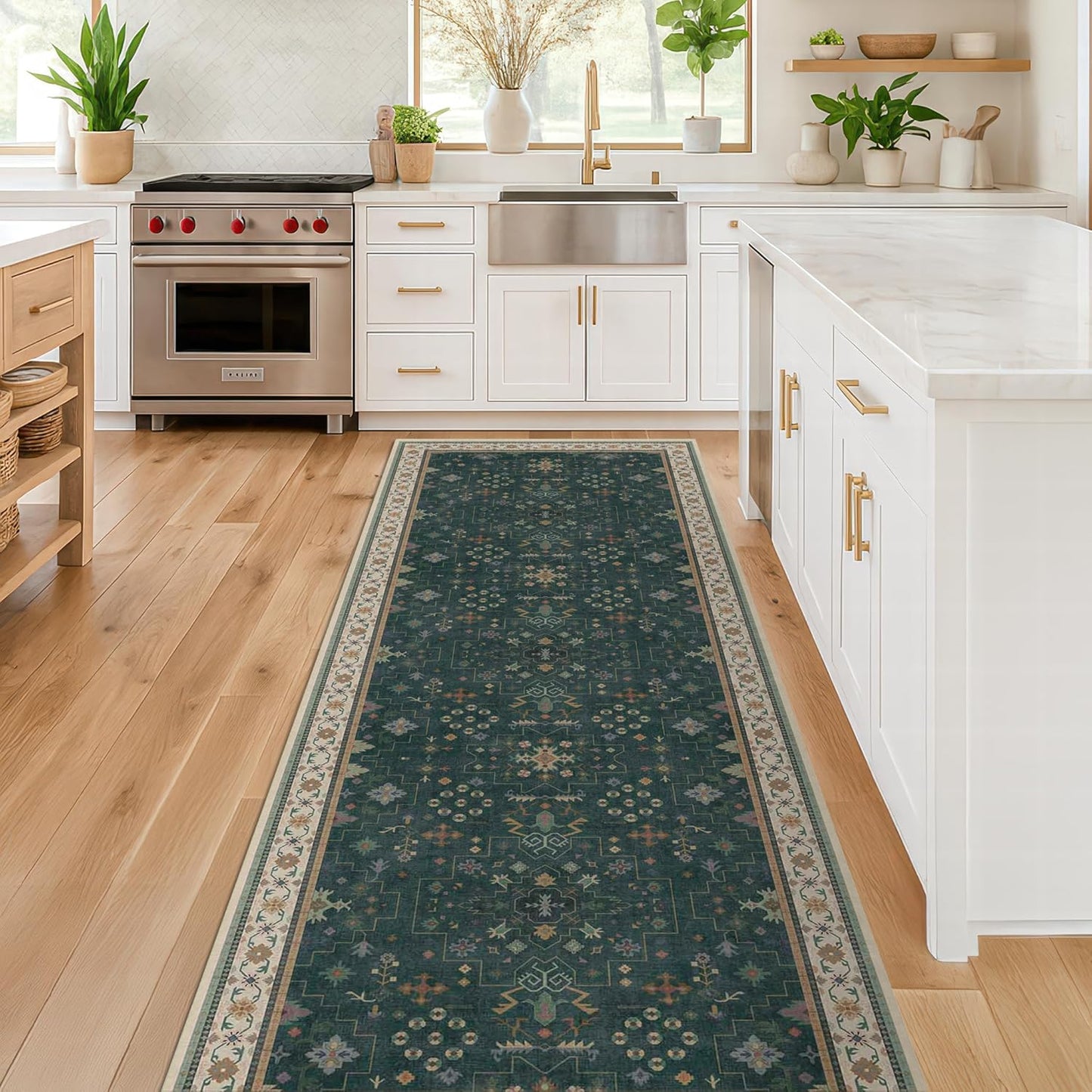 Black Washable Entry Rug, 2x3 Small Rugs for Entryway Kitchen Bathroom Door Mat Indoor Entrance, Non Slip Rubber Backing, Stain & Fade Resistant, Ashen Charcoal Floral Farmhouse Decor
