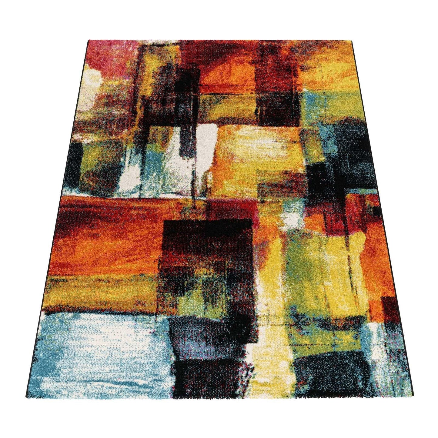 Taracarpet Moderner Designer Kurzflor Teppich bunt Multi fürs Wohnzimmer Schlafzimmer und Kinderzimmer Vision Graffiti 120x170 cm